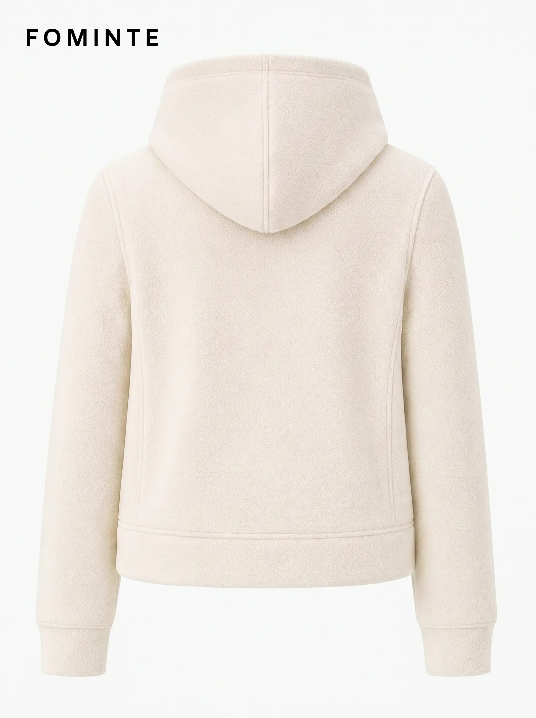 Women's Off White Hooded Full-Zip Fleece Jacket