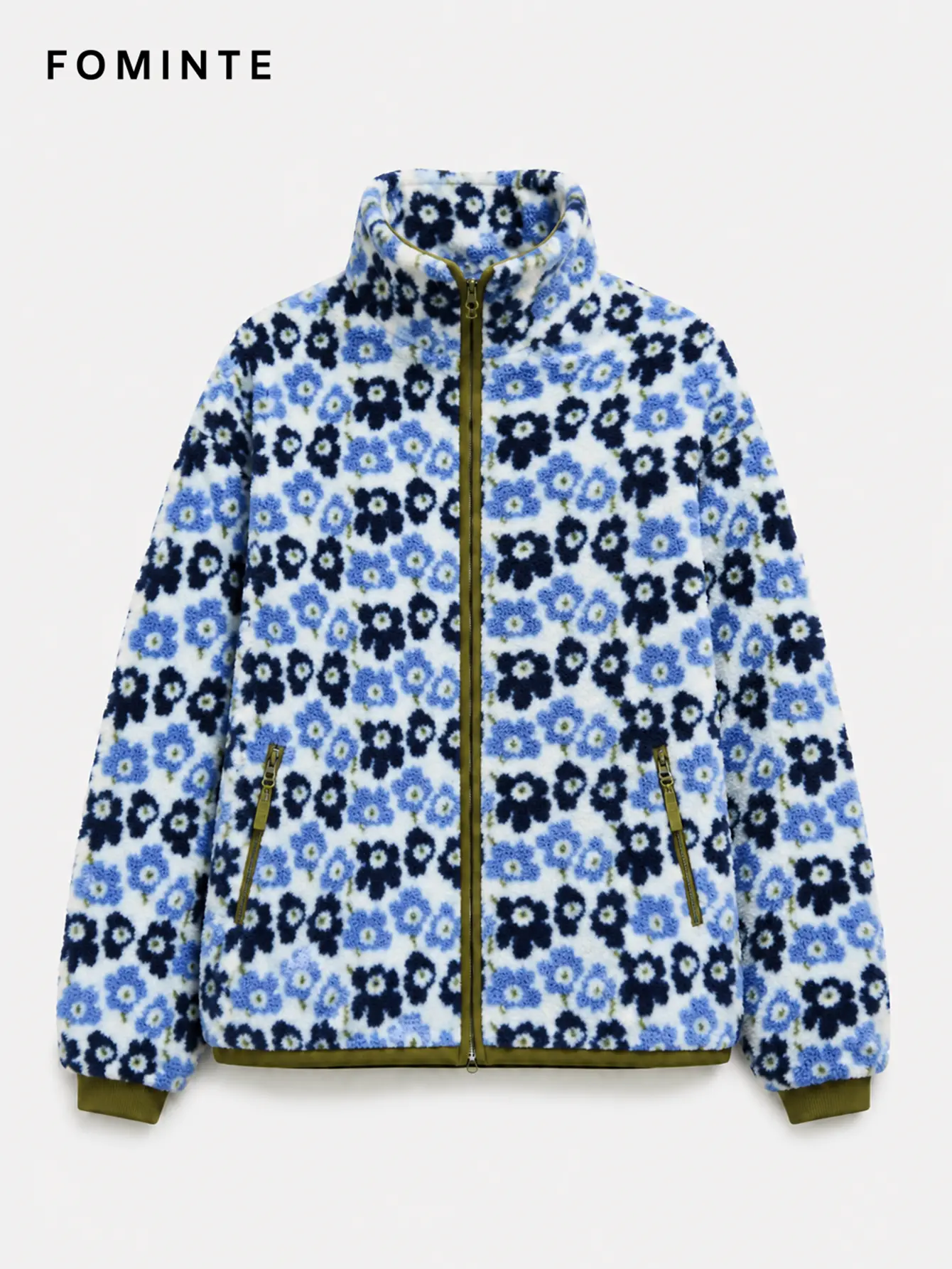 Fleece High Collar Full-Zip Jacket - All-Over Print Wholesale Custom Sportswear - FM0801000412-3