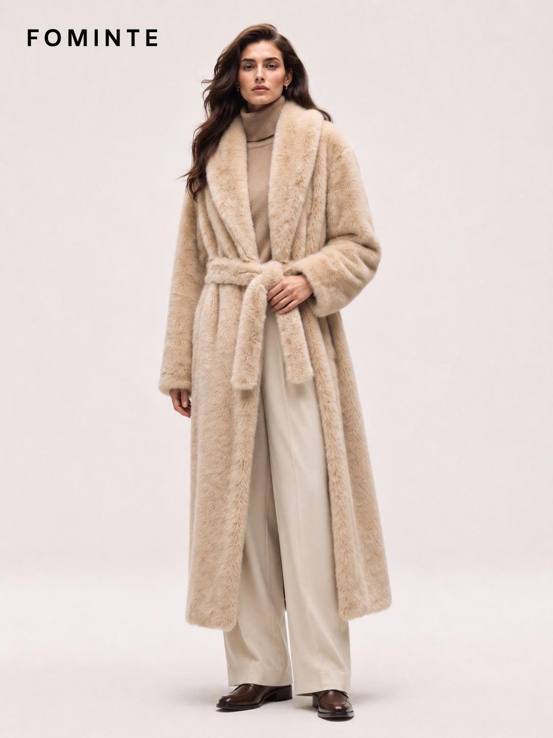 Wholesale Faux Fox Fur Notched Collar Jacket - FM0202000064