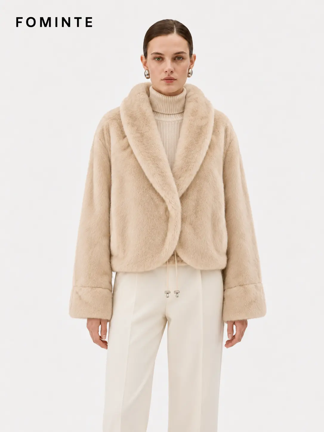 Wholesale Cropped Faux Fur Jacket - FM0202000060
