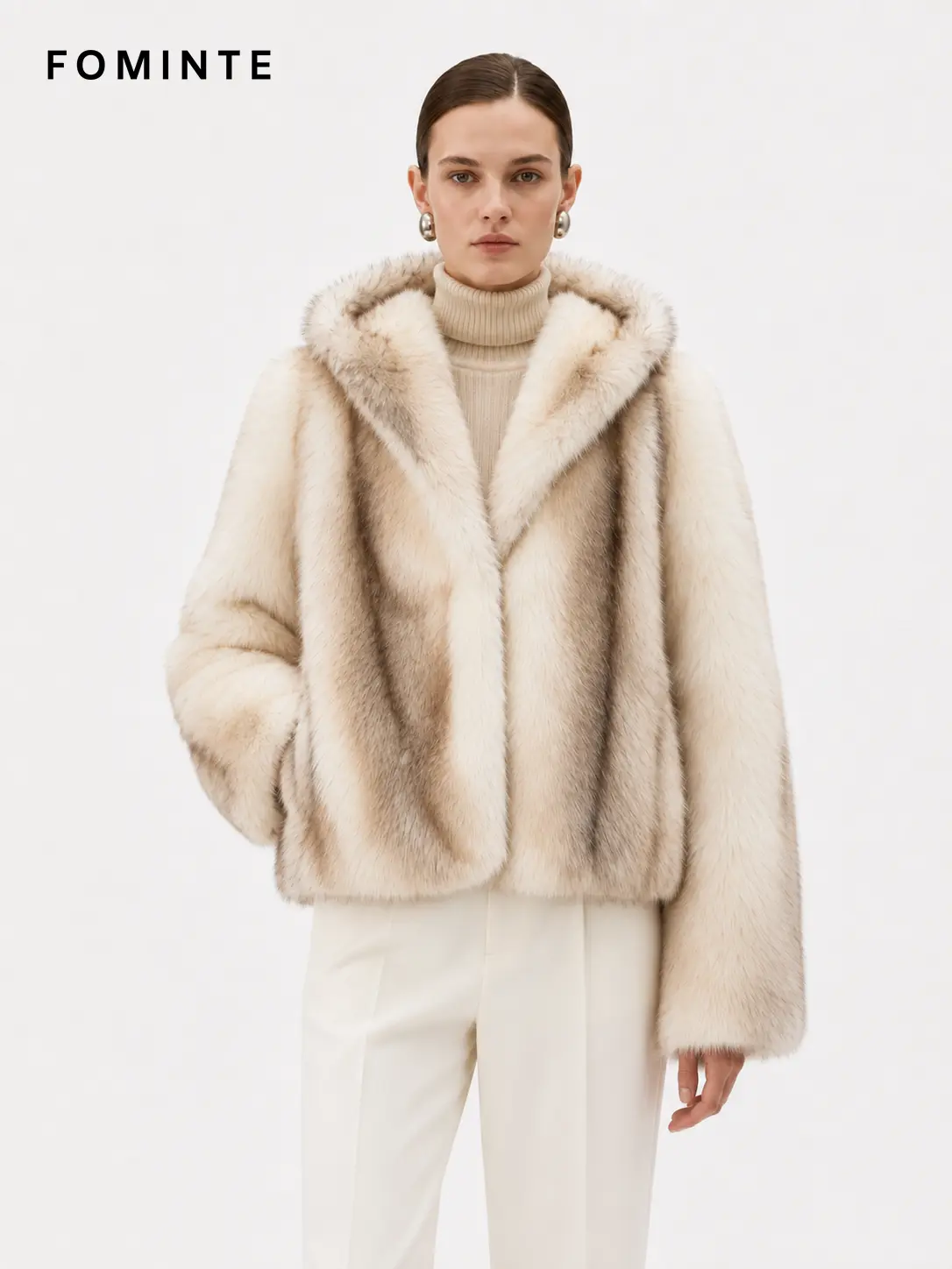 Wholesale Faux Fox Fur Hooded Jacket 