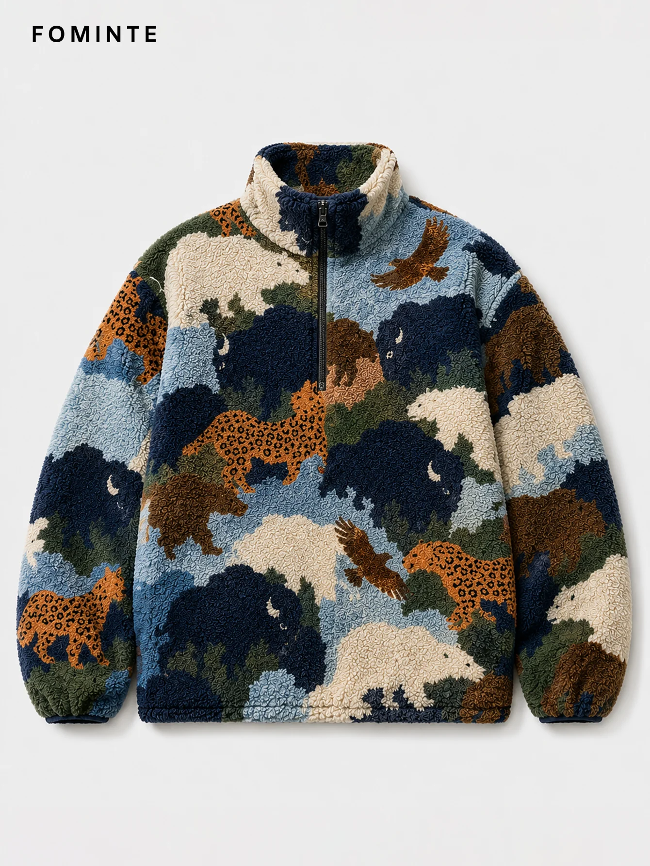 Fleece Half-Zip Pullover - All-Over Print Wholesale Custom Sportswear - FM0802000400-4