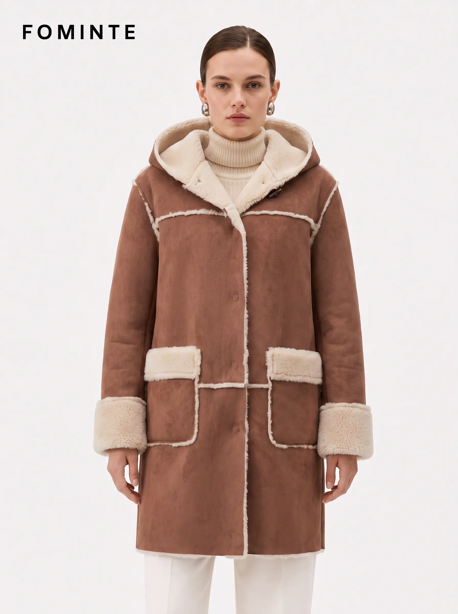 Wholesale Long Faux Shearling Duster Coat - FM0302000078