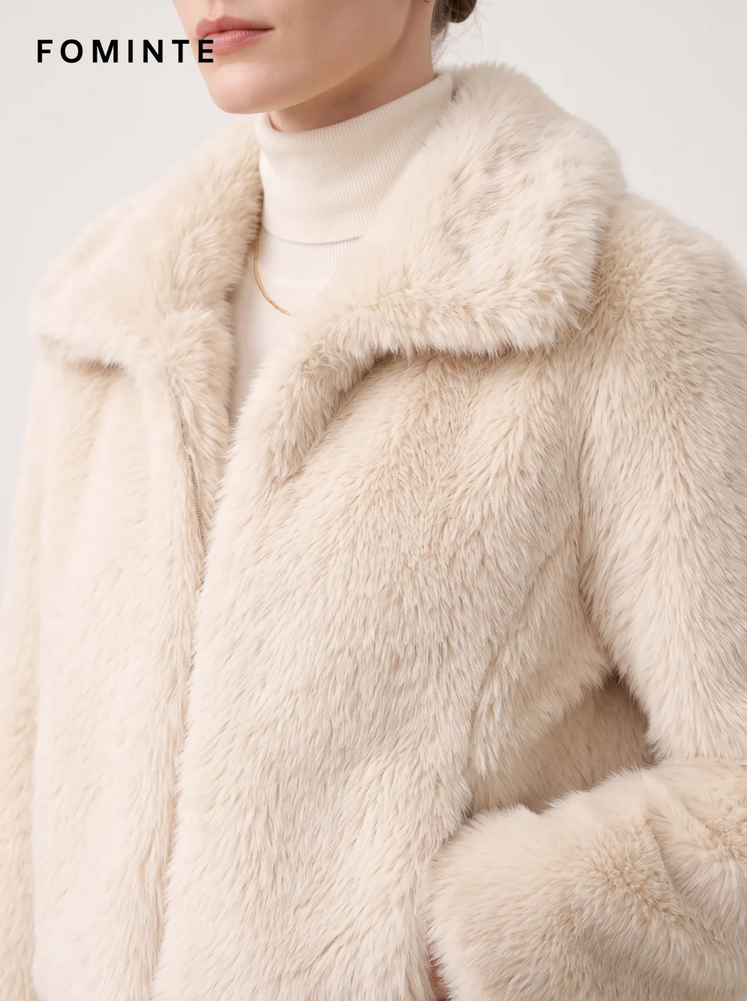 White Faux Fur Bomber Jacket Wholesale