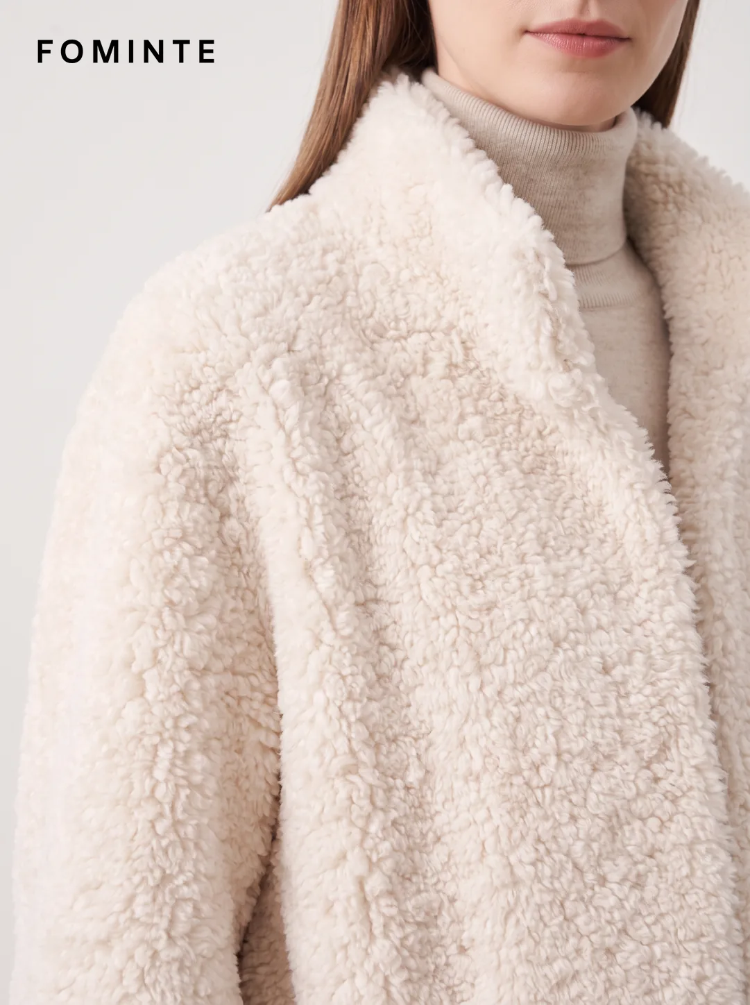 White Open-Front Faux Fur Coat Wholesale
