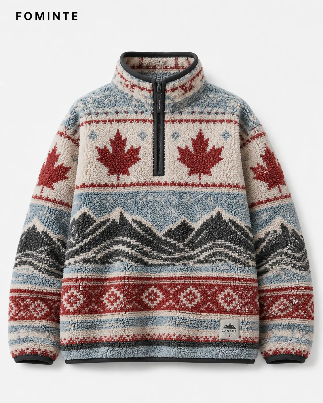 Fleece Half-Zip Pullover - All-Over Print Wholesale Custom Sportswear - FM0802000399-5