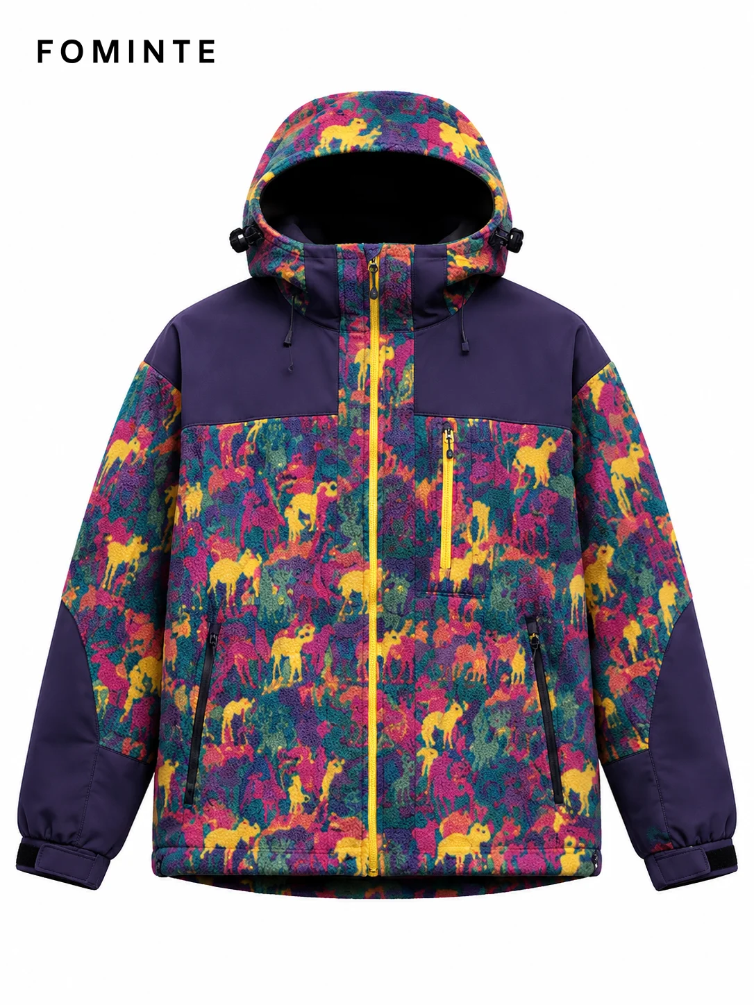 Fleece Outdoor Spliced Windbreaker - All-Over Print Wholesale Custom Sportswear - FM0801000411-5