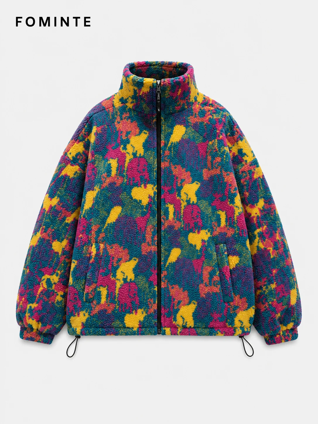 Fleece Stand Collar Cardigan - All-Over Print Wholesale Custom Sportswear - FM0801000411-3