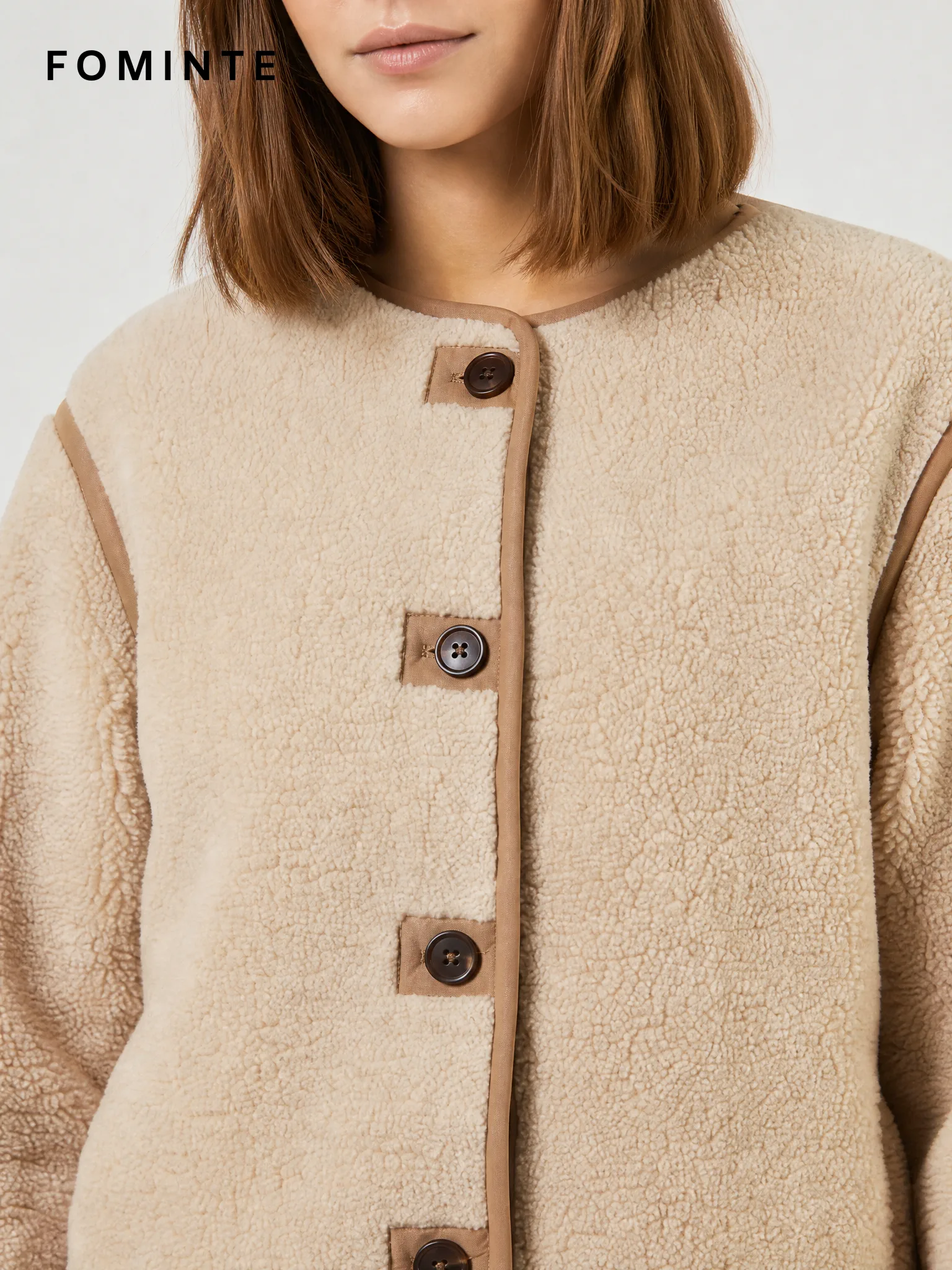 WholesaleHigh-Pile Sherpa Fleece Stand-Collar Jacket - S014100315