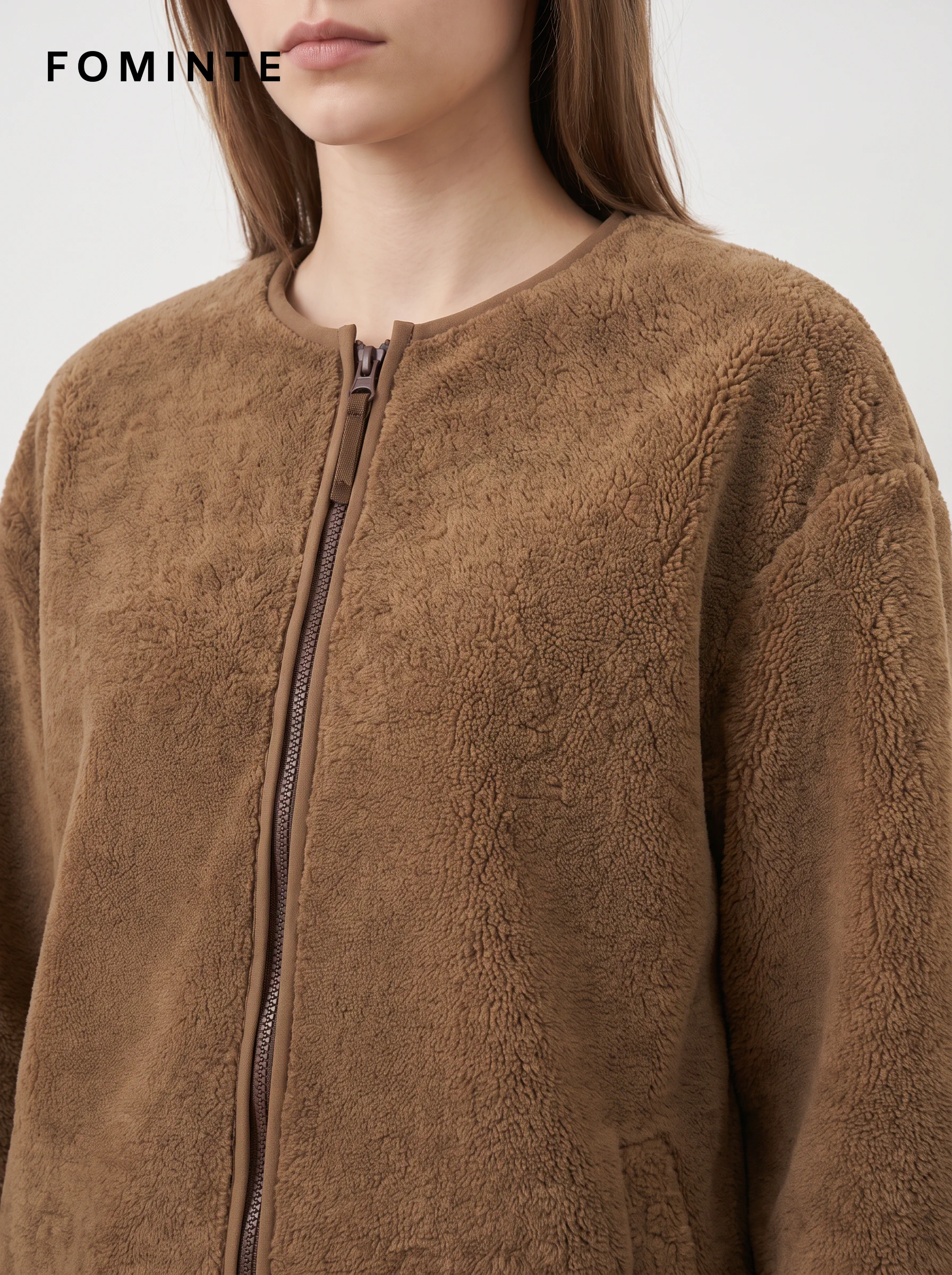 [Copy]WholesaleHigh-Pile Sherpa Fleece Stand-Collar Jacket - S014100355