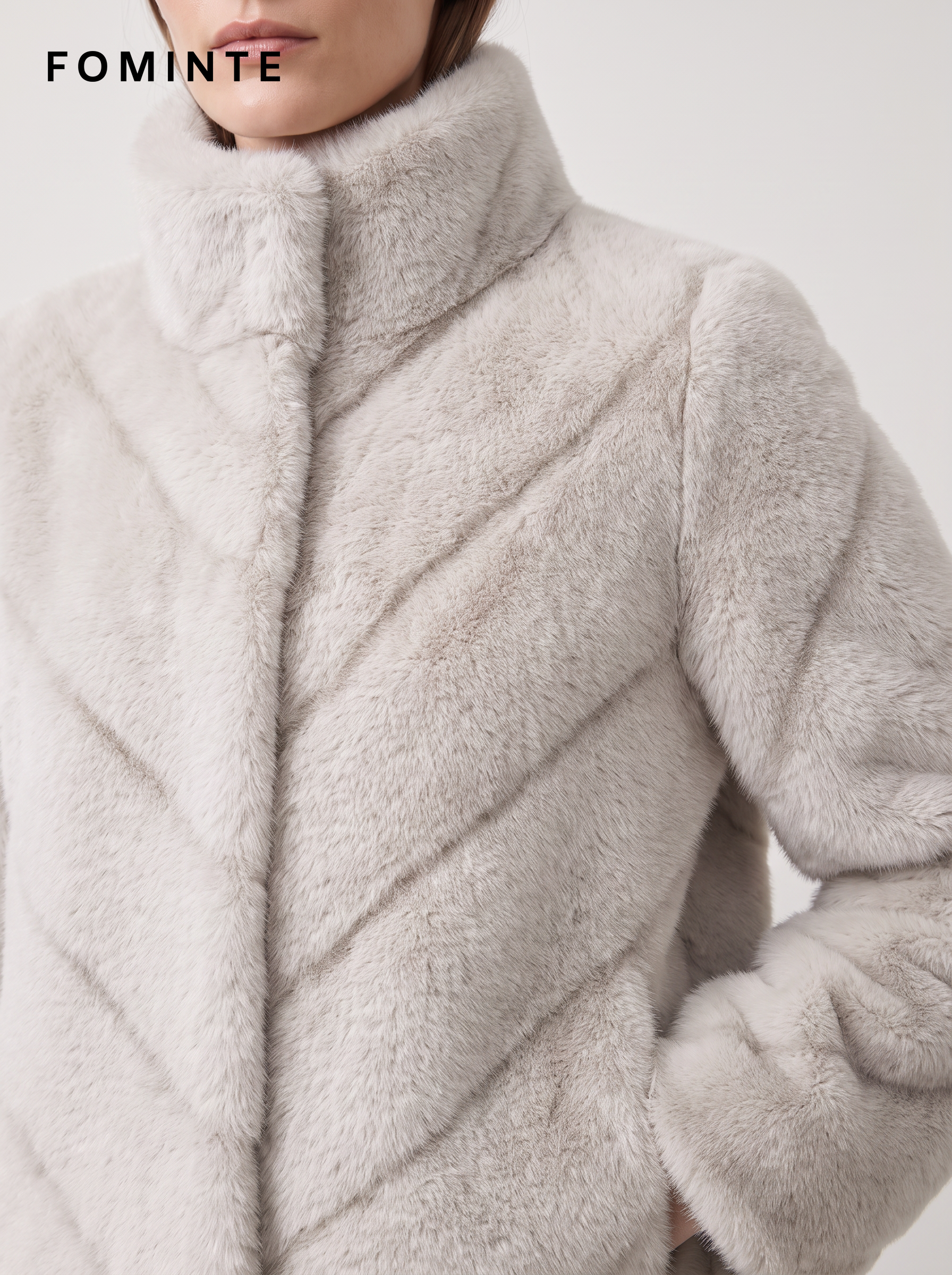 Ivory White Boutique Faux Fur Jacket Wholesale