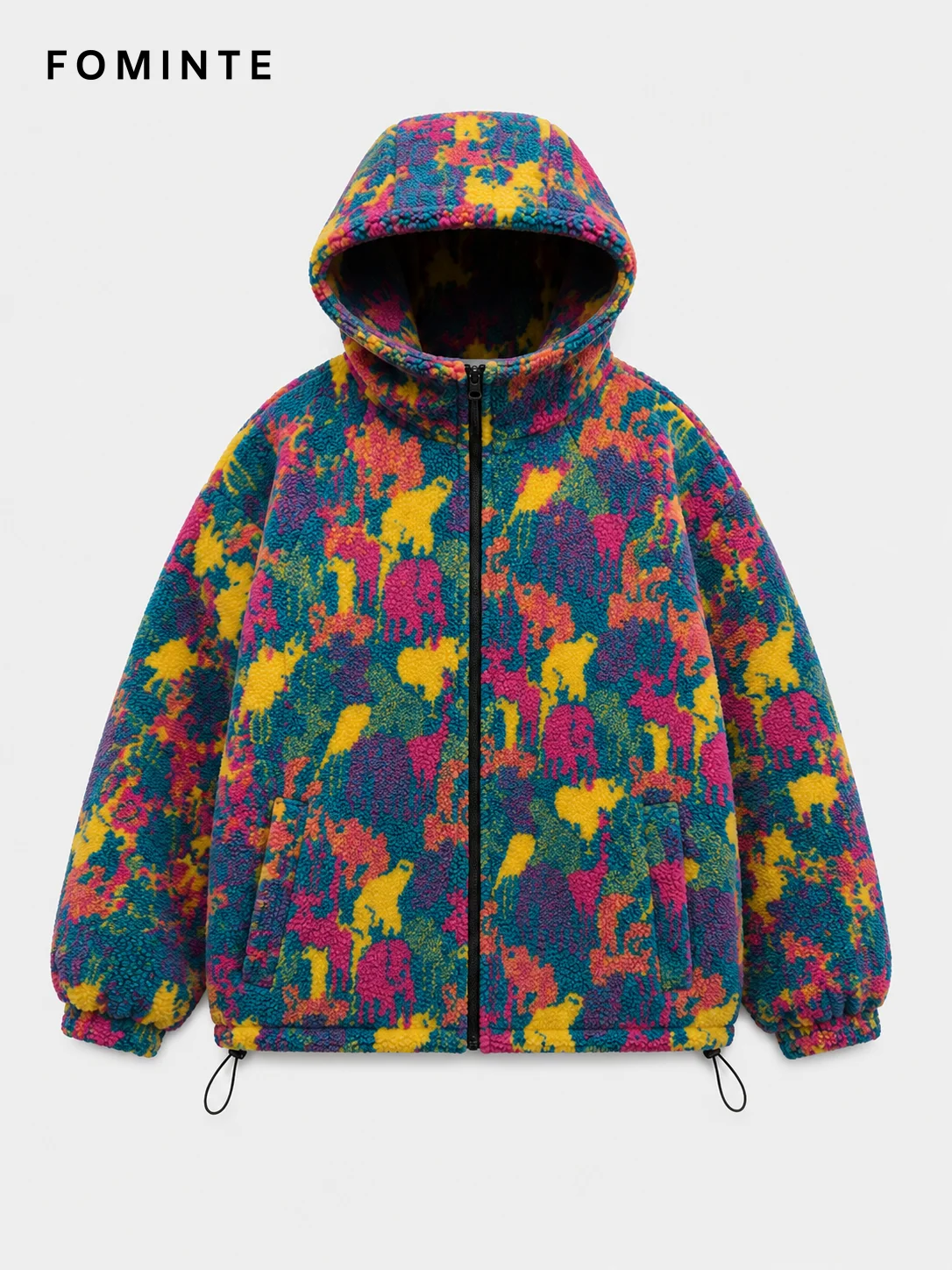 Fleece Hooded Cardigan - All-Over Print Wholesale Custom Sportswear - FM0801000411-1