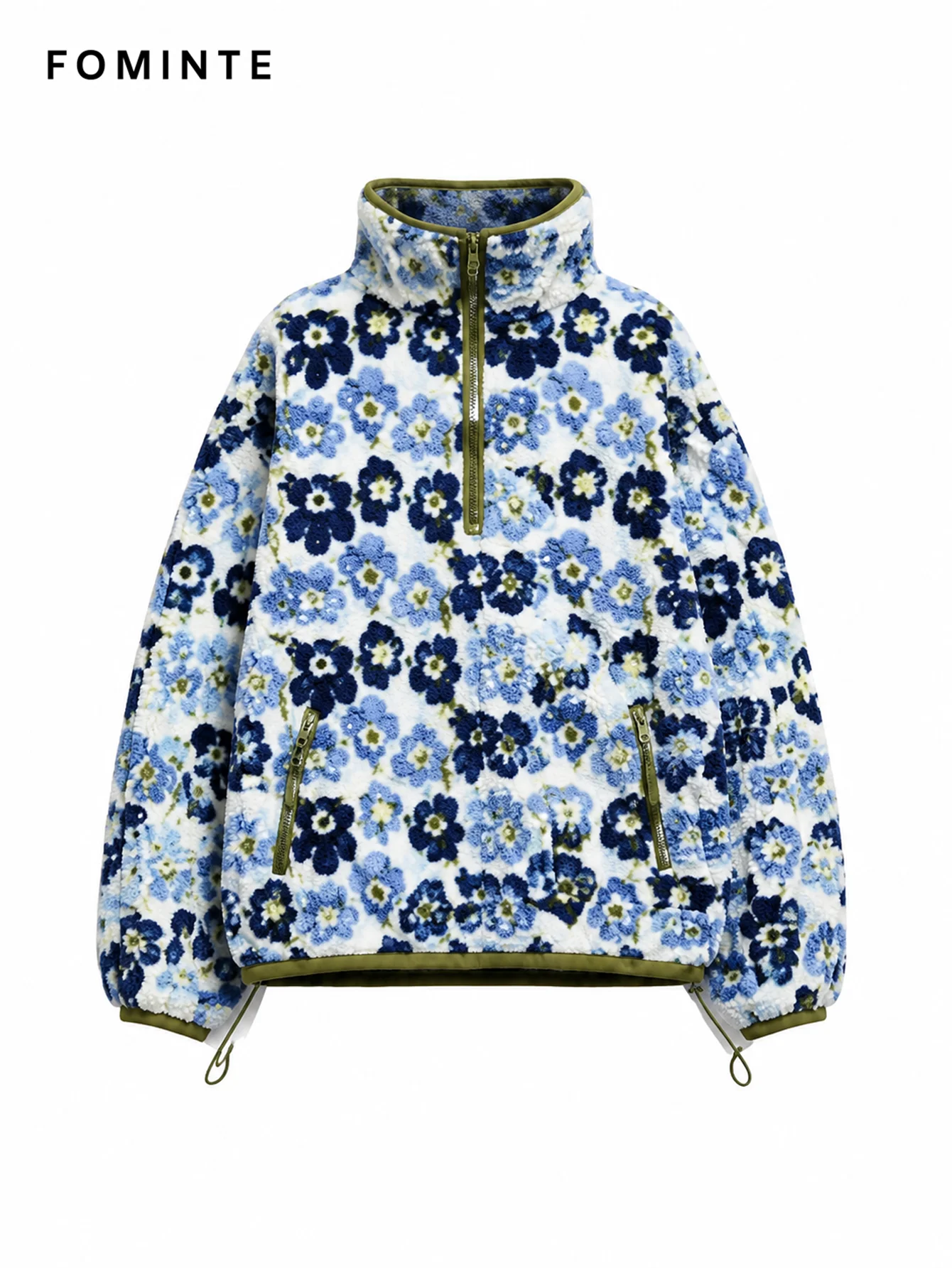 Fleece Half-Zip Stand Collar Pullover - All-Over Print Wholesale Custom Sportswear - FM0801000413-4