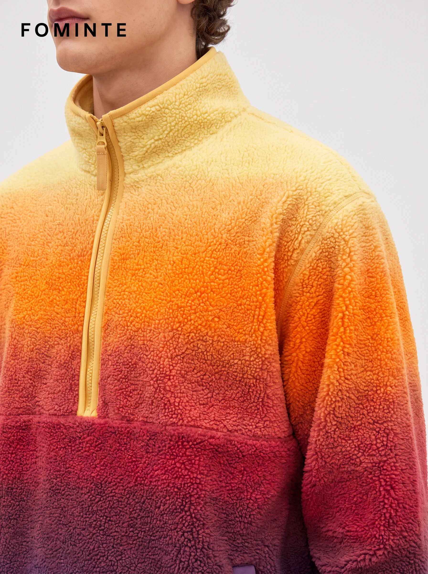 Sunset Gradient Quarter-Zip Fleece Pullover