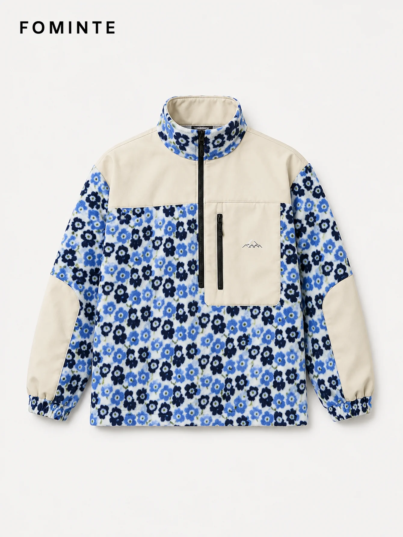 Fleece Outdoor Spliced Stand Collar Pullover - All-Over Print Wholesale Custom Sportswear - FM0801000412-6