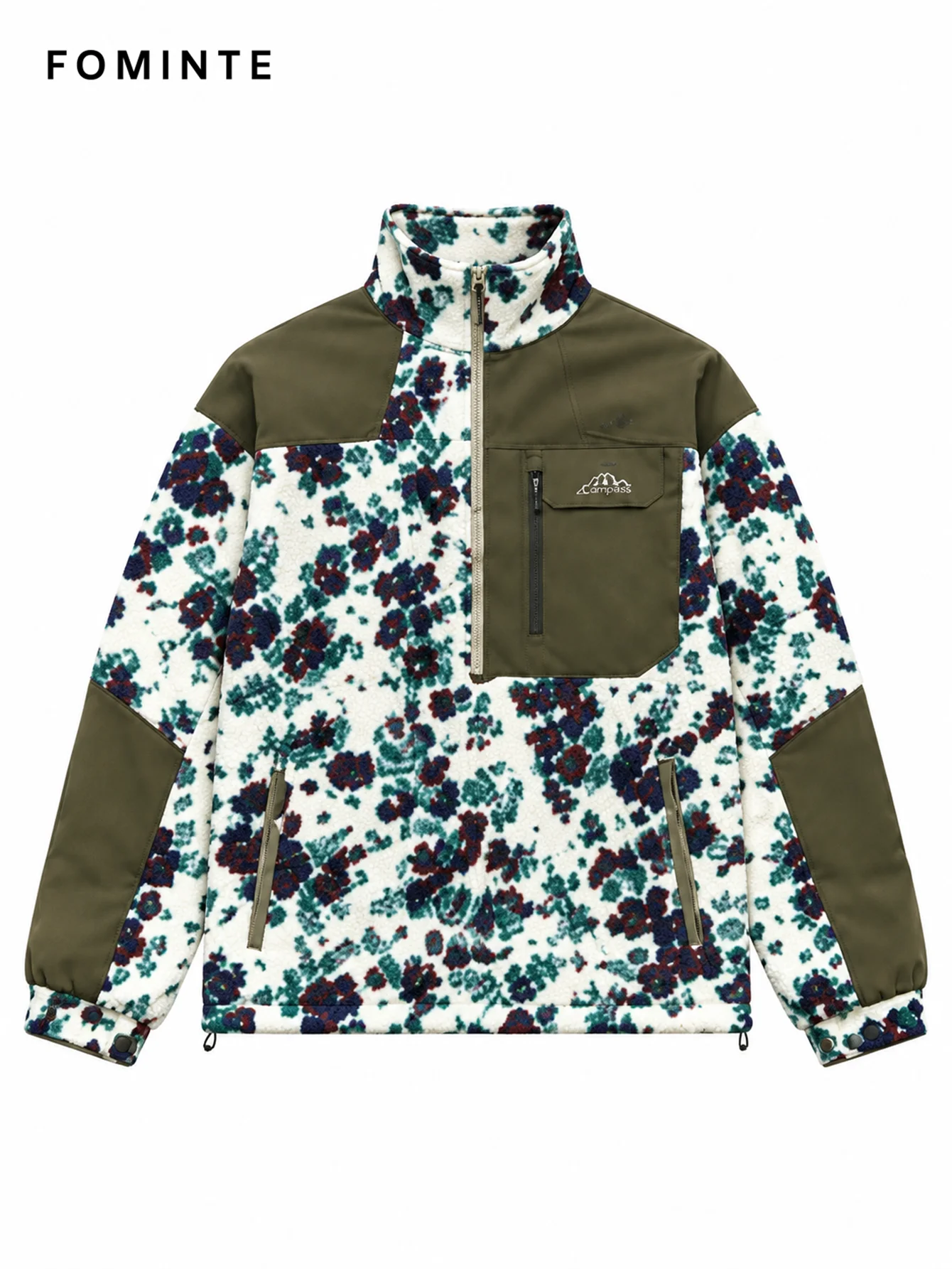 Fleece Outdoor Spliced Stand Collar Pullover - All-Over Print Wholesale Custom Sportswear - FM0801000413-6