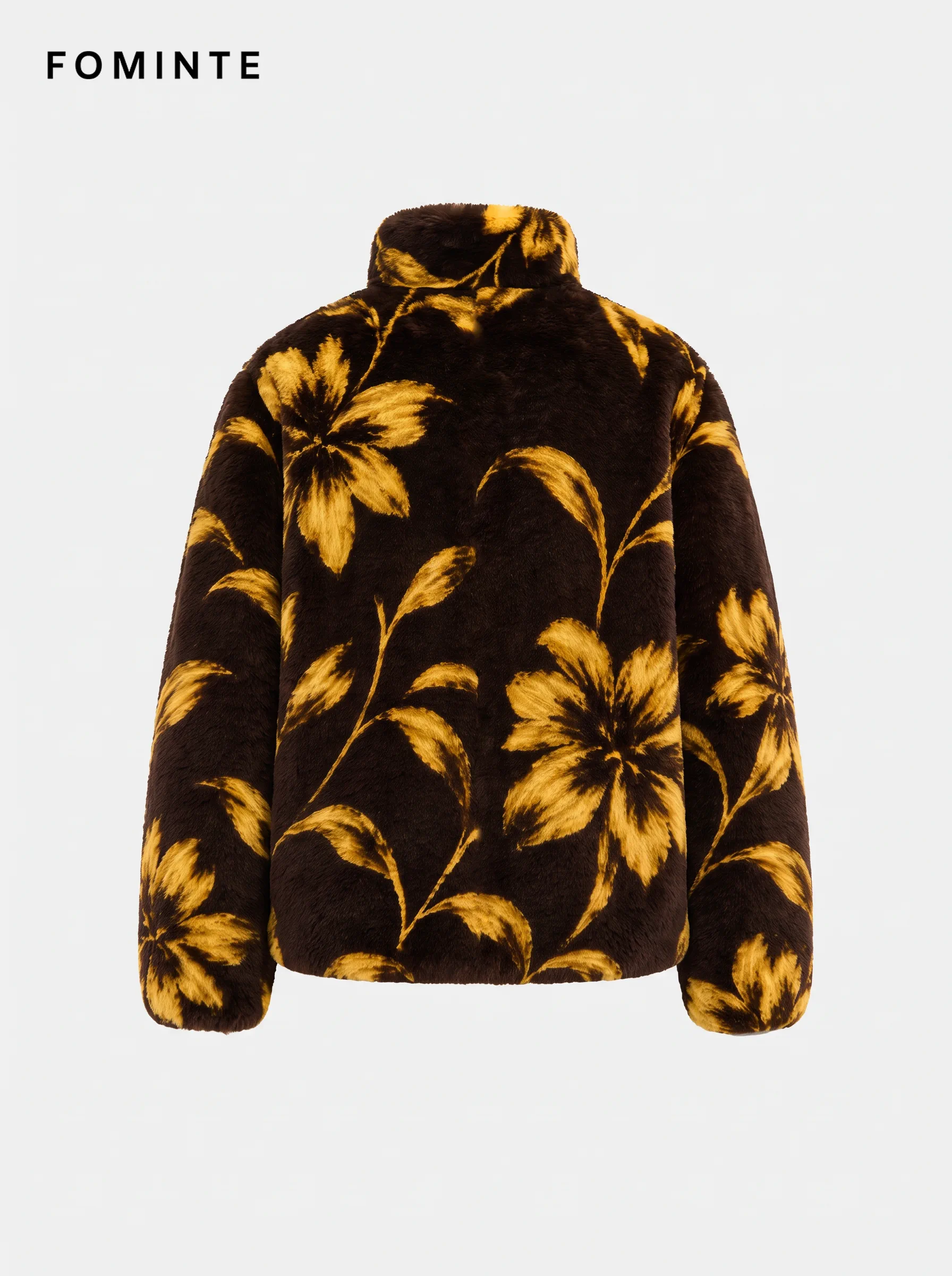 Aurora Borealis Abstract Watercolor Luxury Faux Fur Jacket