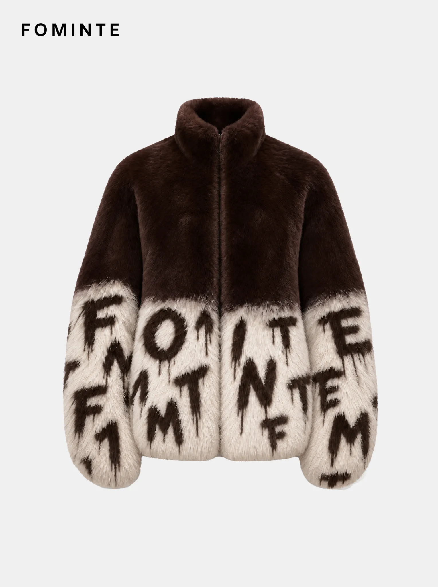 Caramel Mocha Linear Striped Luxury Faux Fur Jacket