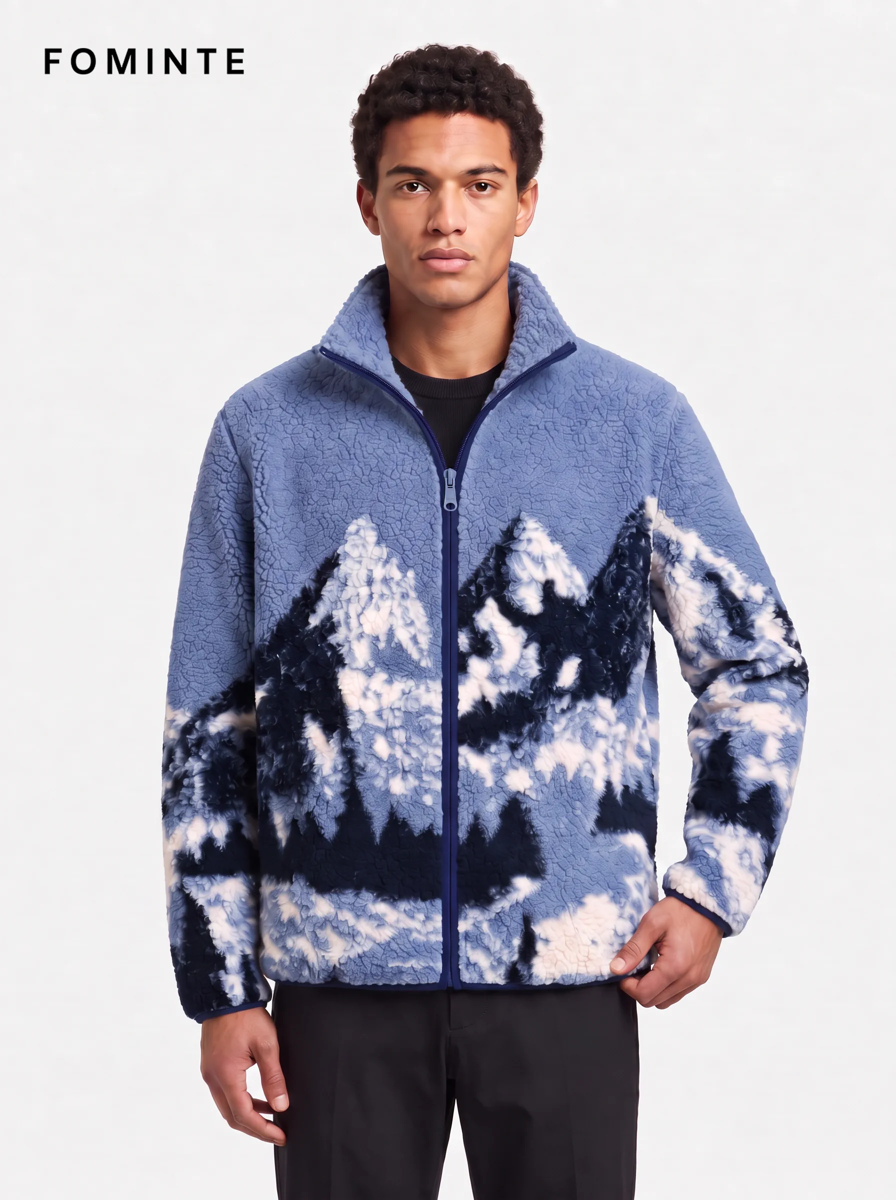 Men's Dual-Tone Earth Utility Cargo Pocket Fleece Jacket