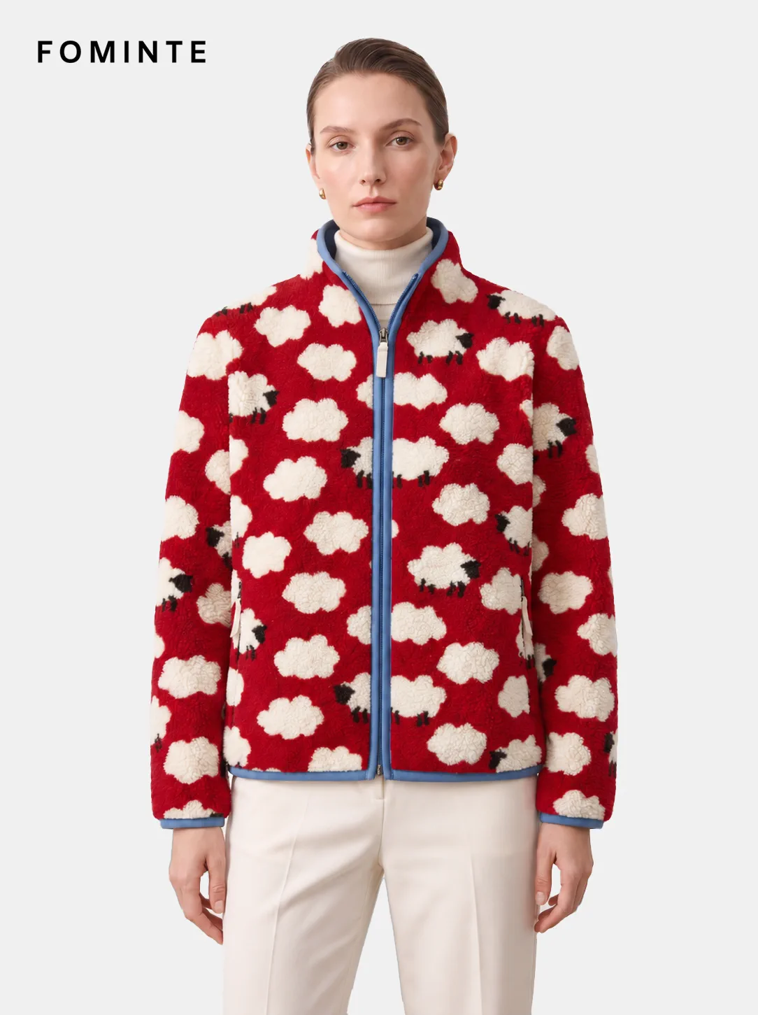 Women's Cropped Drop-Shoulder Relaxed Fit Fleece Jacket