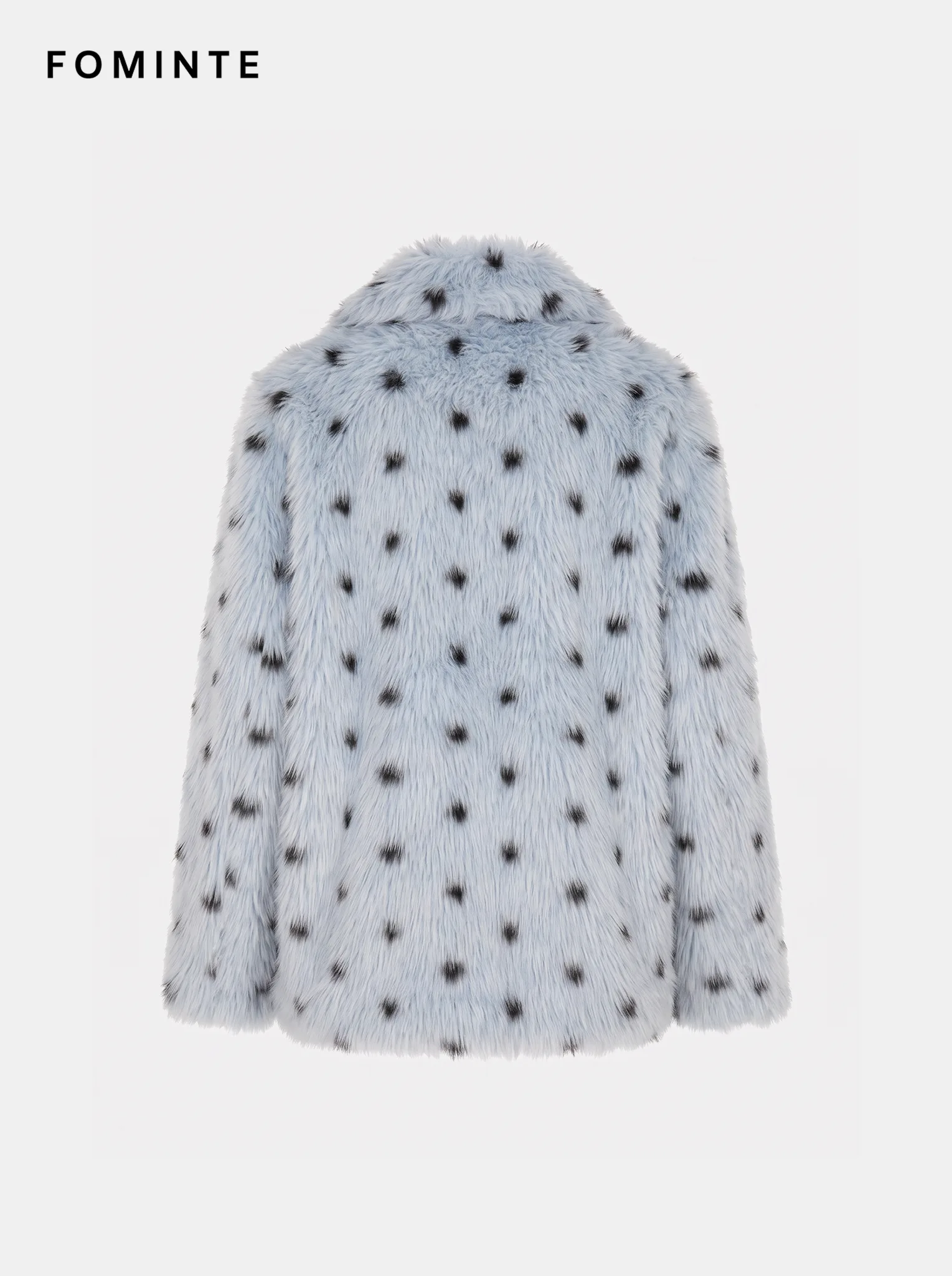 Glacier Ice Blue Minimalist Faux Fur Winter Coat