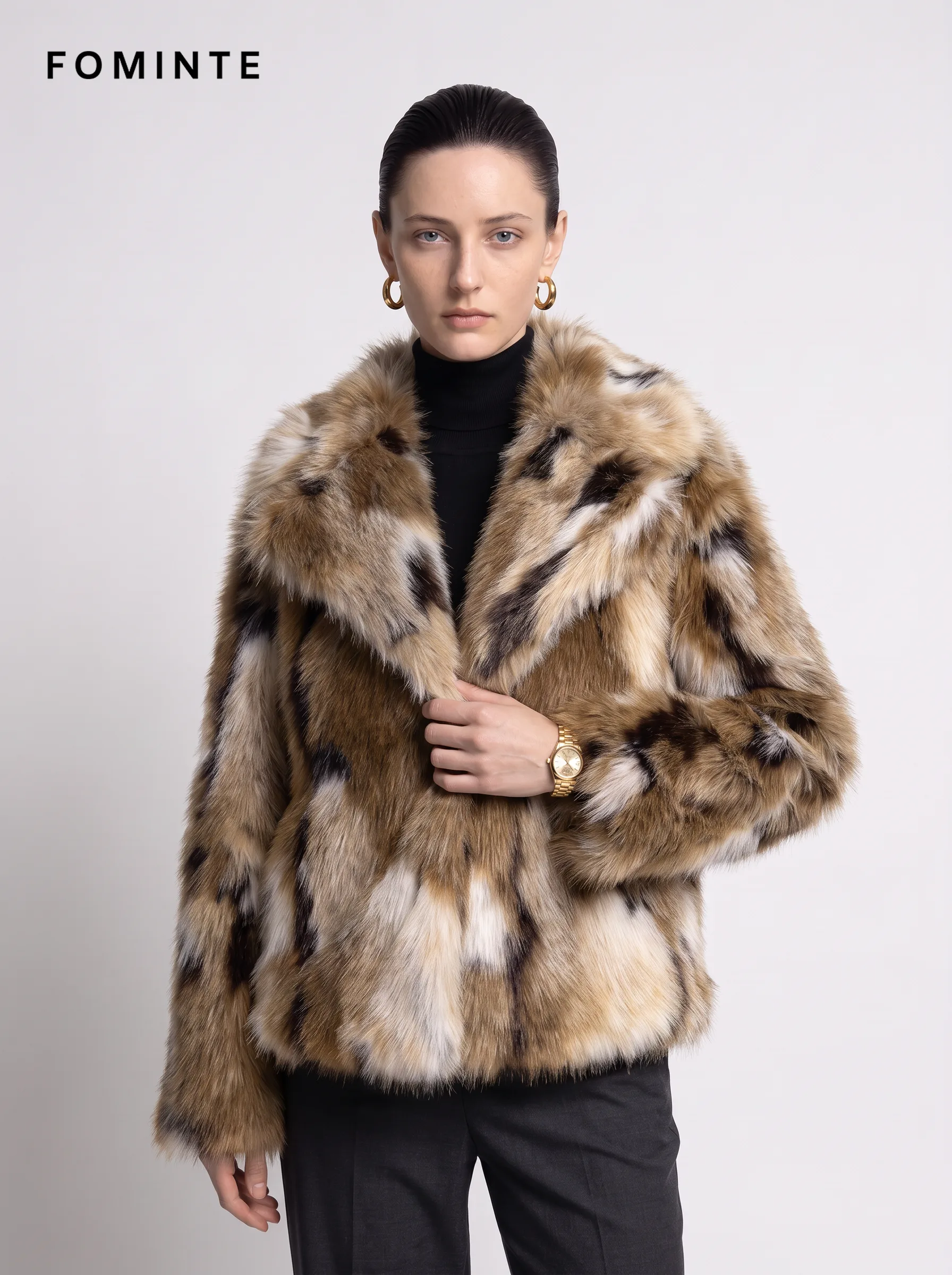 Dark Chocolate Hooded Heavyweight Faux Fur Parka
