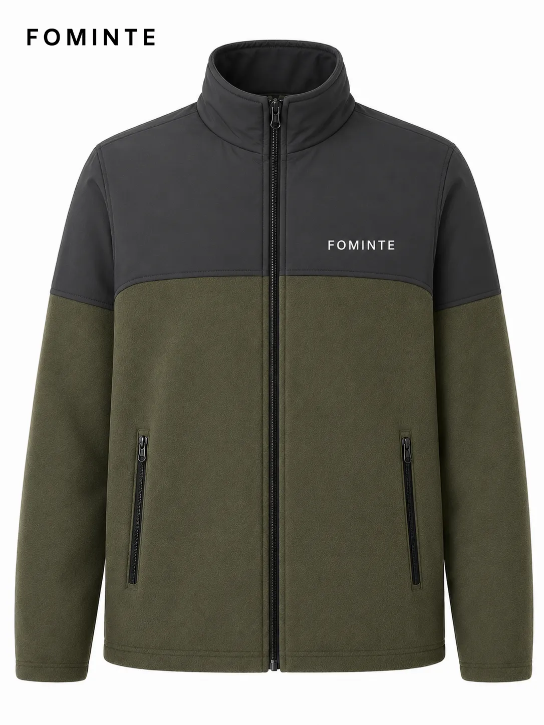 Colorblock Windproof Panel Fleece Jacket FM0801000421-1