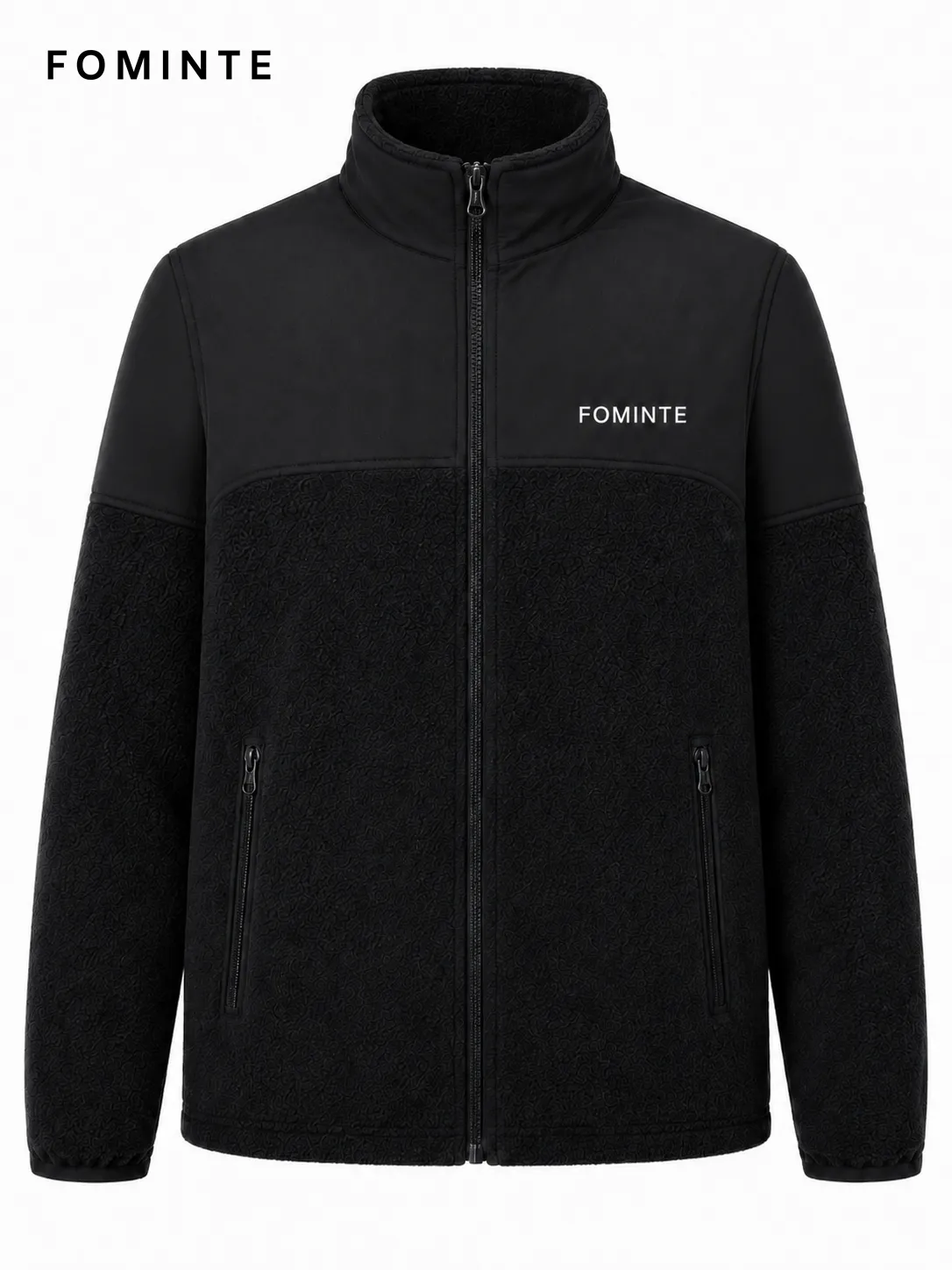 Colorblock Windproof Panel Fleece Jacket FM0801000421-1