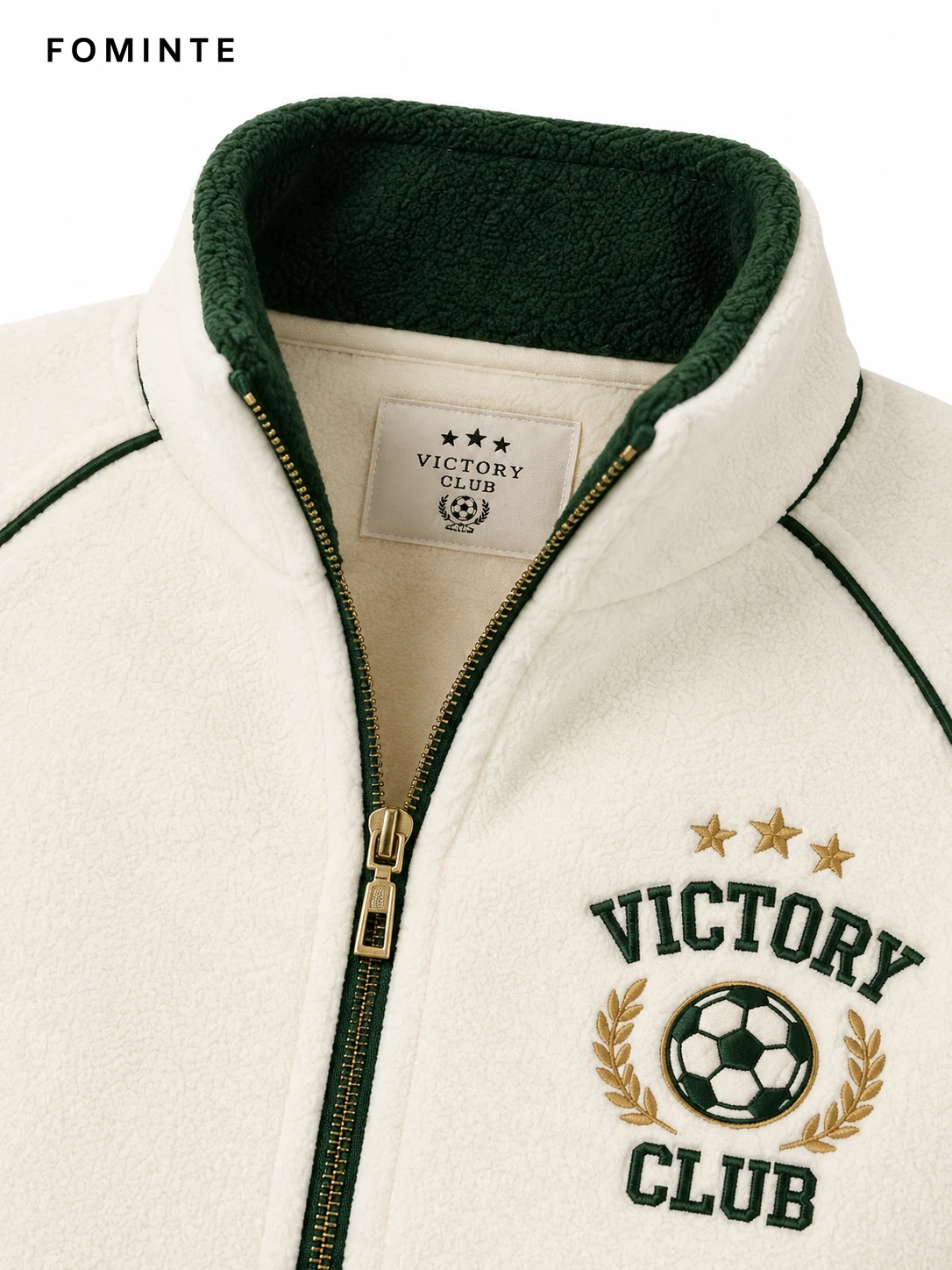 World Cup Fleece Jacket - Cream White Cotton Wholesale