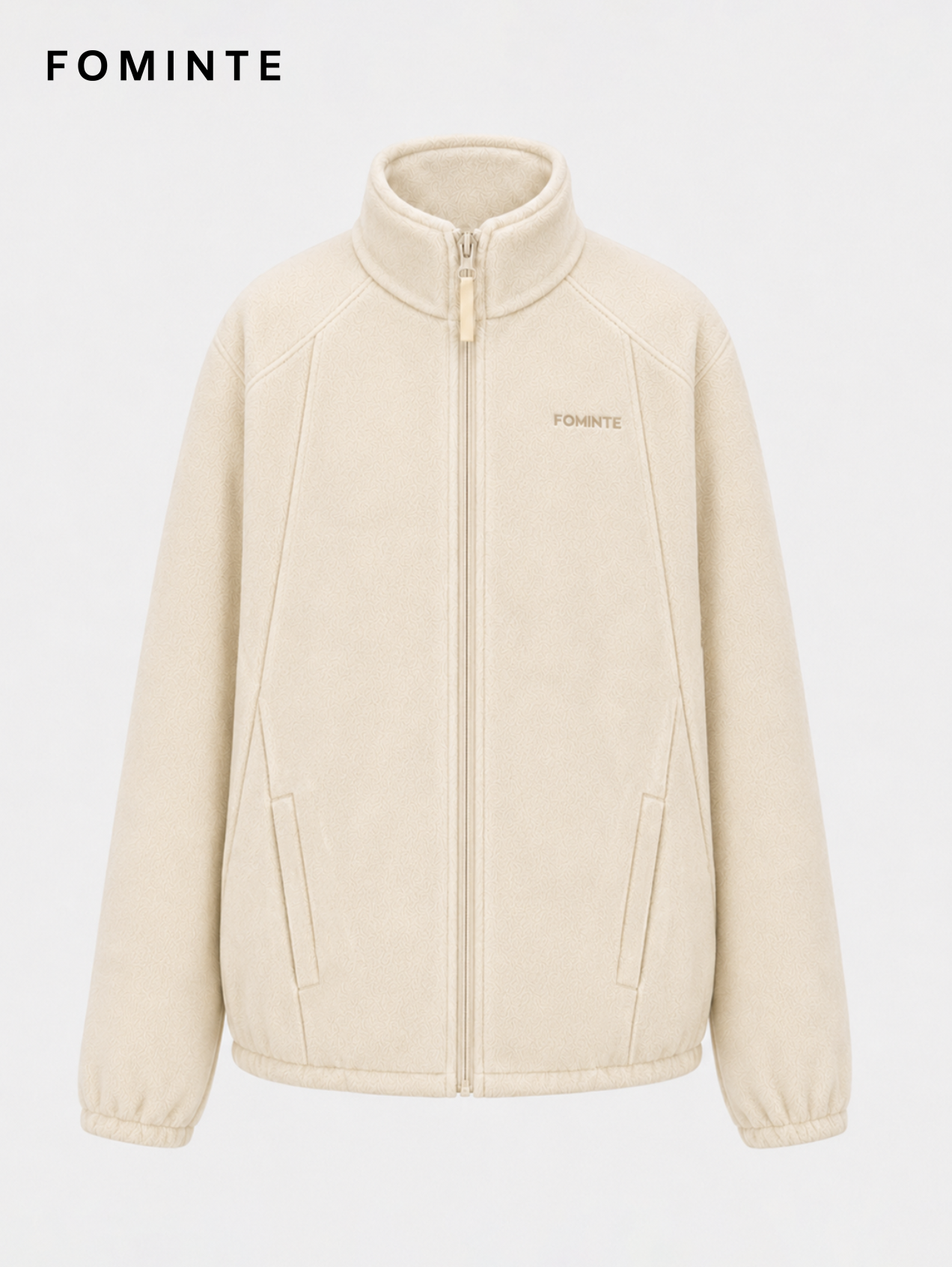 Cream White Fleece Jacket for Outdoor Apparel Collections