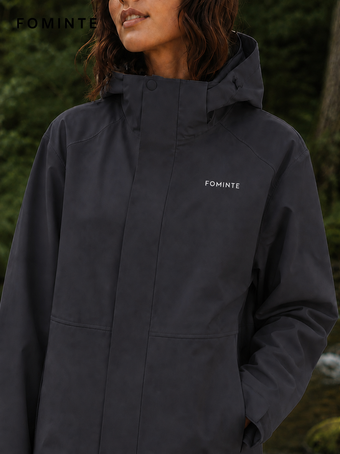 Charcoal Women's Hooded Softshell Jacket Wholesale Custom Outerwear - FM0801000431-1