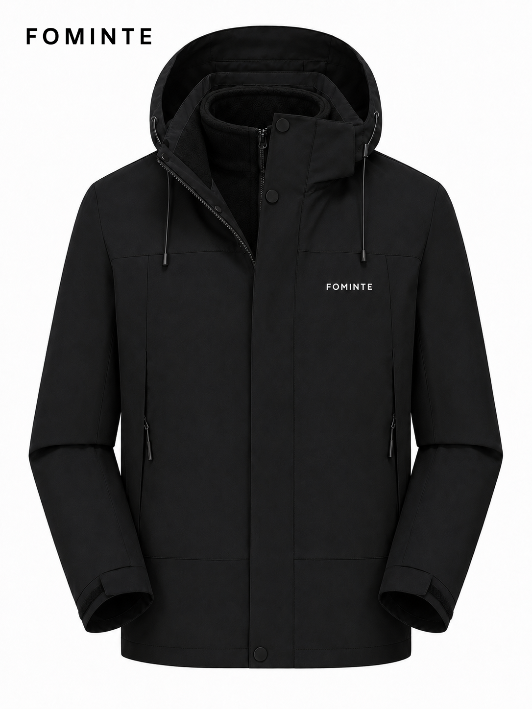 Black Men's Hooded Softshell Jacket Wholesale Custom Outerwear - FM0802000441-3
