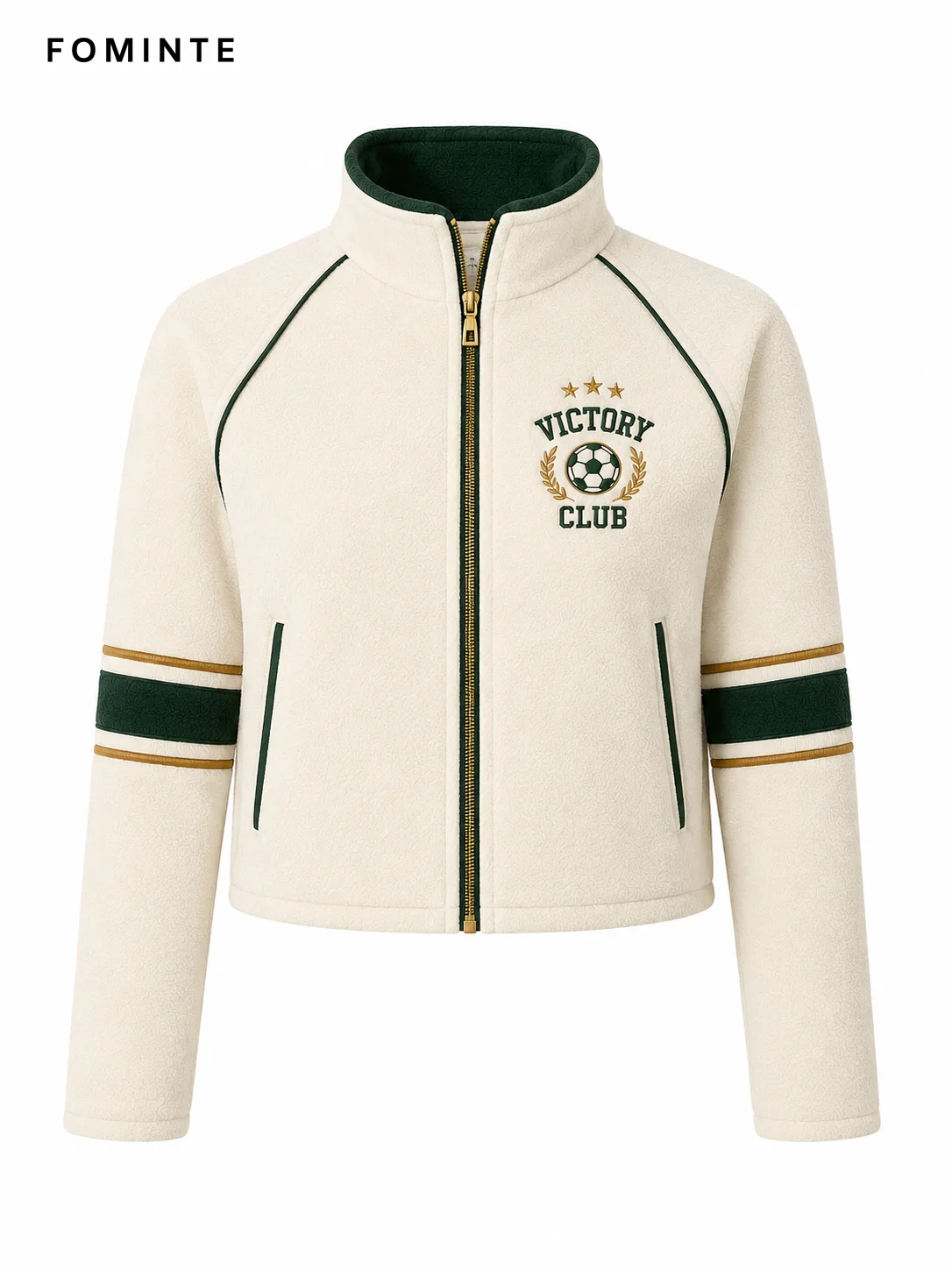 Fleece Stand Collar Cardigan - Solid Color Wholesale Custom Sportswear - FM0802000404-4