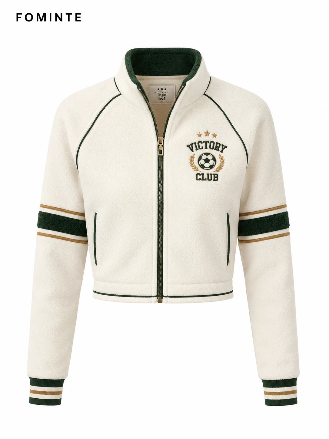 World Cup Fleece Jacket - Cream White Cotton Wholesale