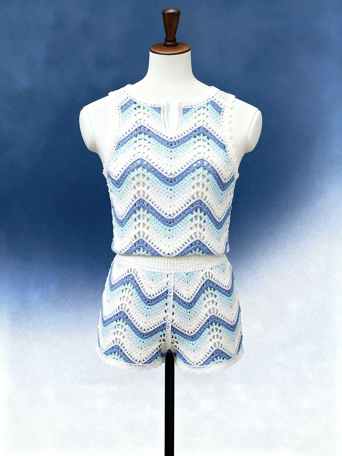 Openwork Crochet Knit Vest - FM0103000217