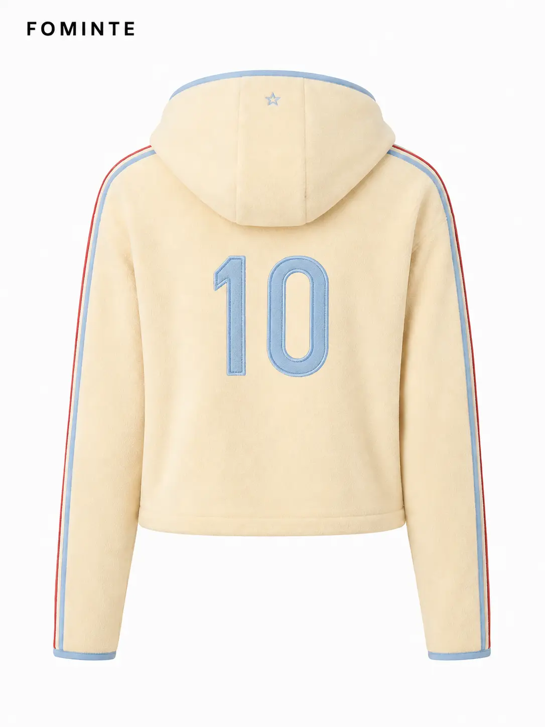 Solid‑Color Fleece Hooded Cardigan, Soccer No.10 Jersey Design Custom Sportswear‑FM0802000401‑1