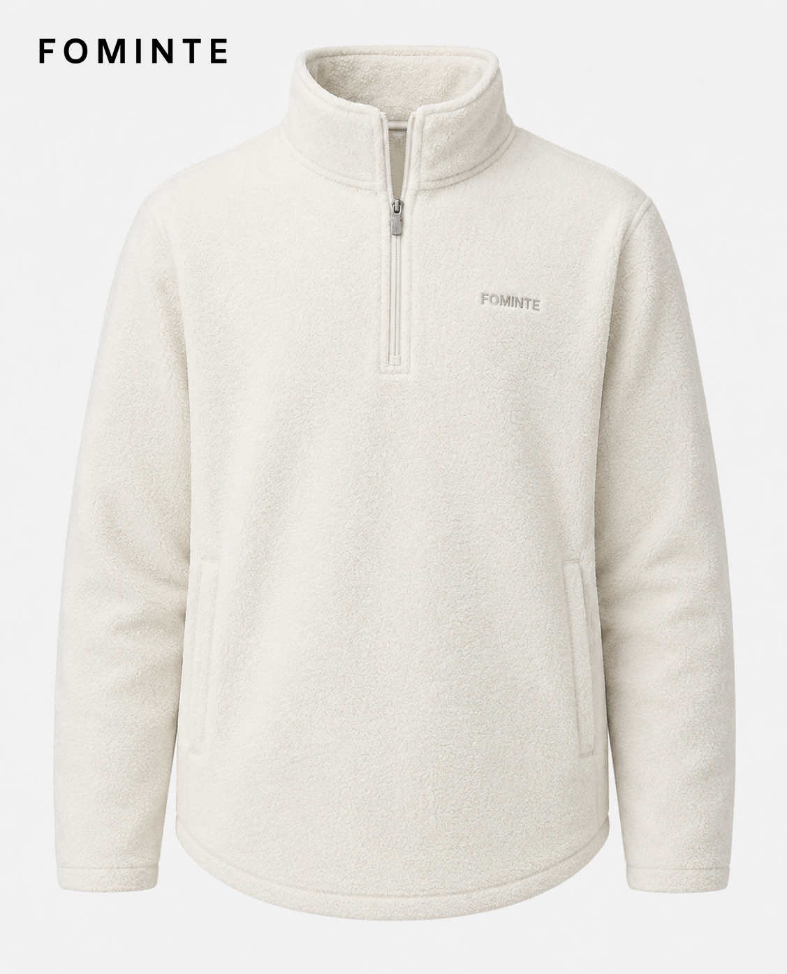 Mist White Men's Quarter-Zip Fleece Pullover Wholesale Custom Outerwear - FM0802000443-1