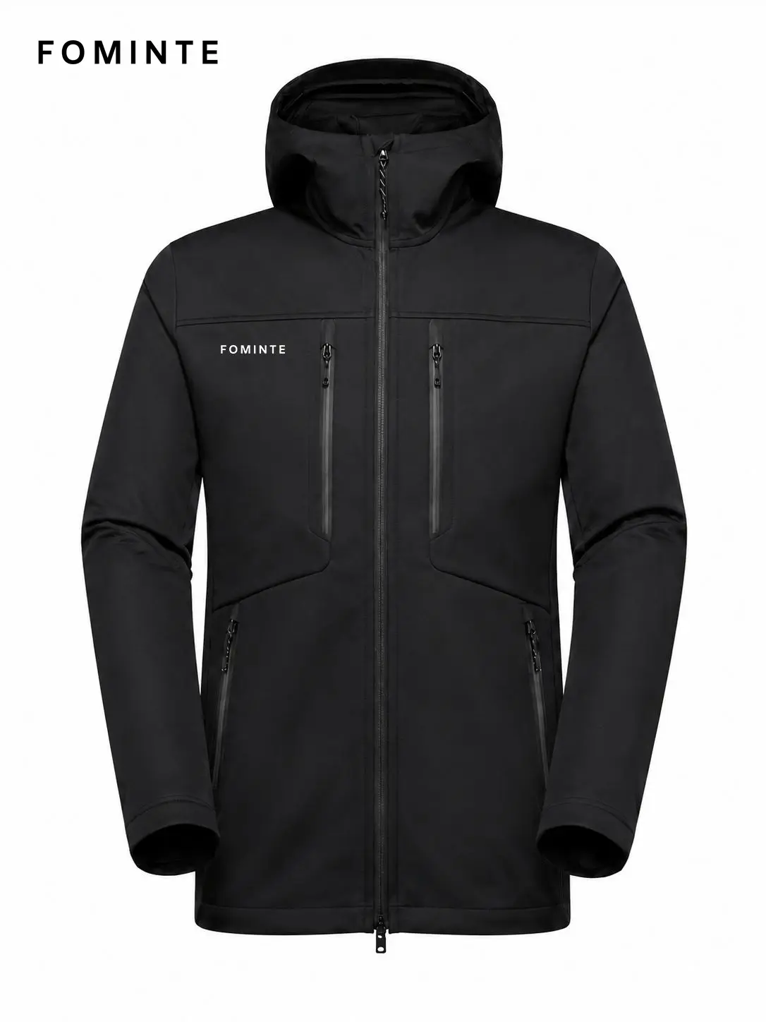Men's Black Hooded Softshell Hiking Jacket