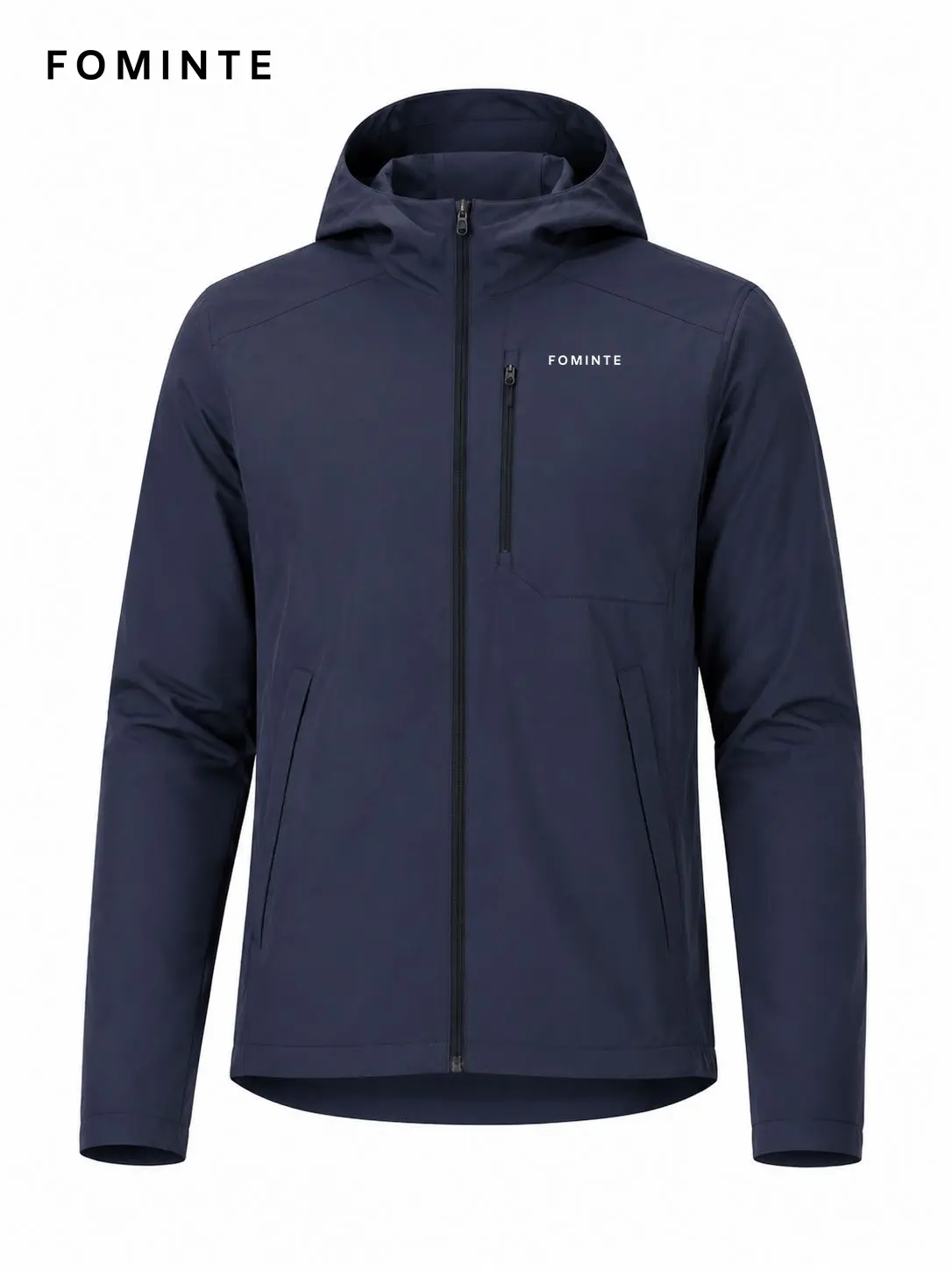Men's Navy Blue Hooded Softshell Jacket