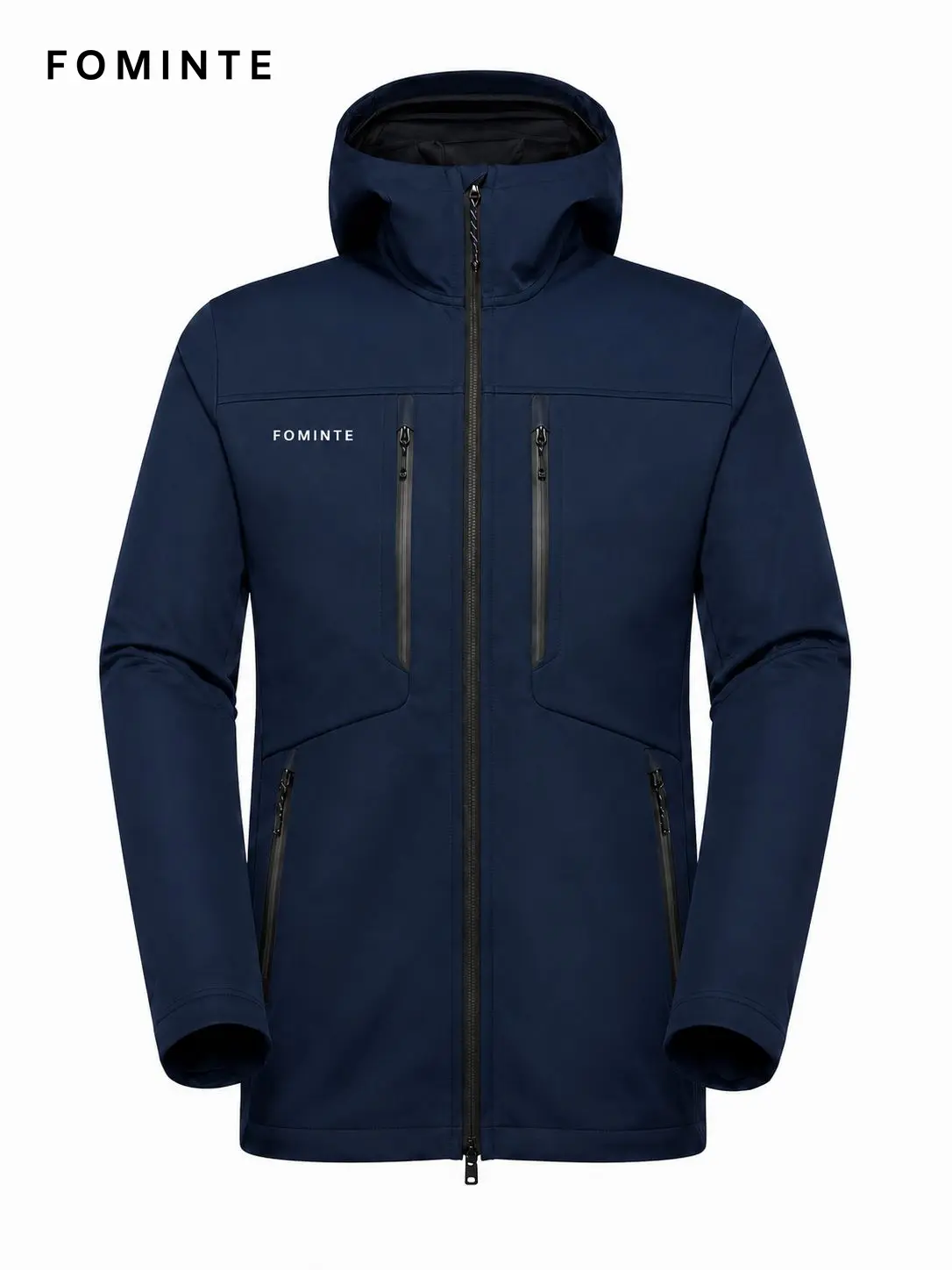 Men's Navy Hooded Softshell Hiking Jacket