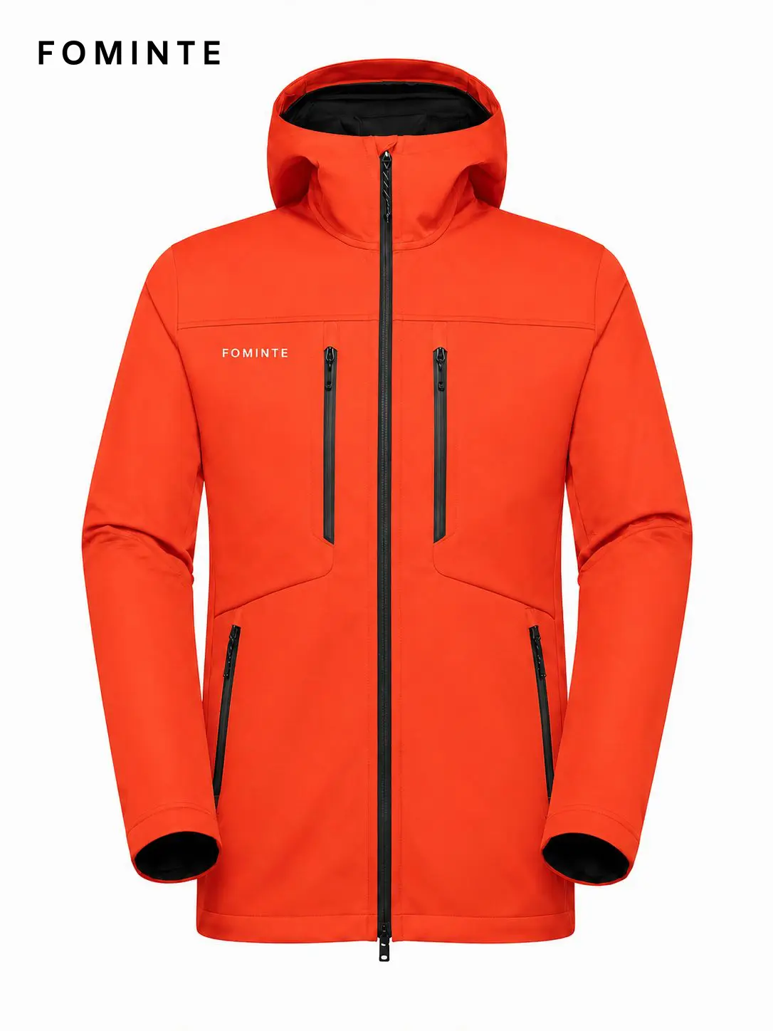 Men's Vermilion Red Hooded Softshell Hiking Jacket