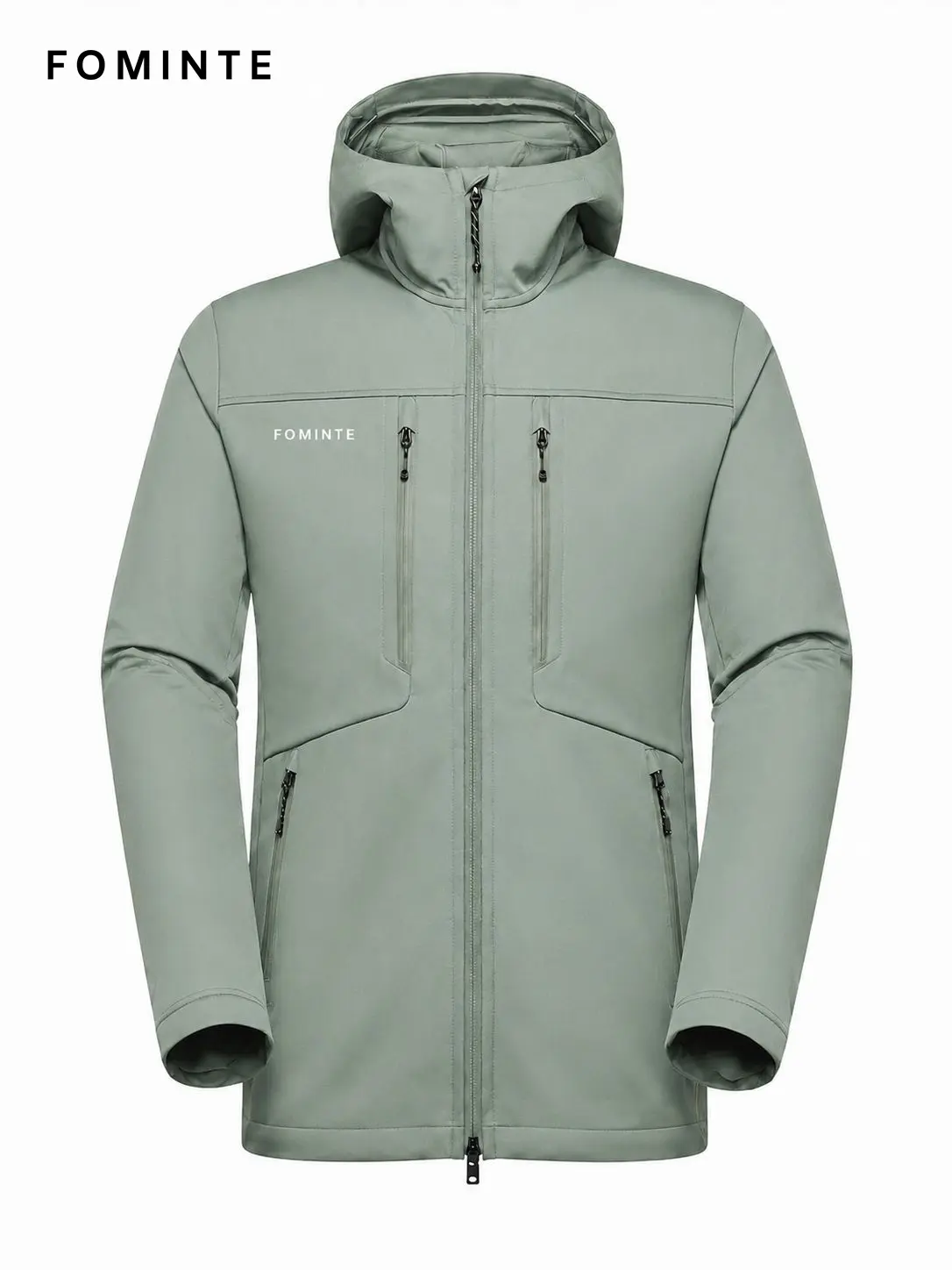 Men's Mist Green Hooded Softshell Hiking Jacket