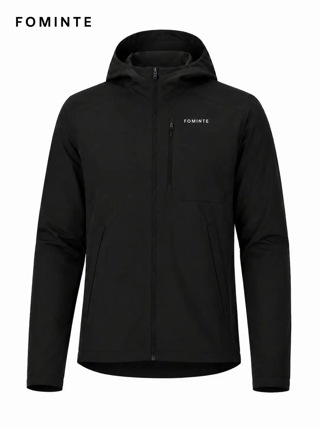 Men's Black Hooded Softshell Jacket
