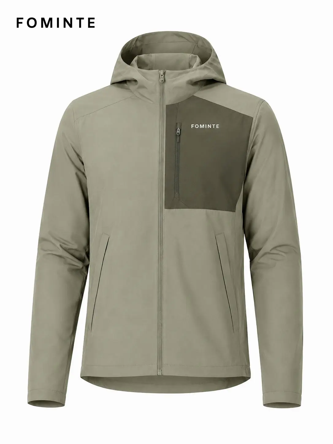 Men's Light Moss Green Hooded Softshell Jacket