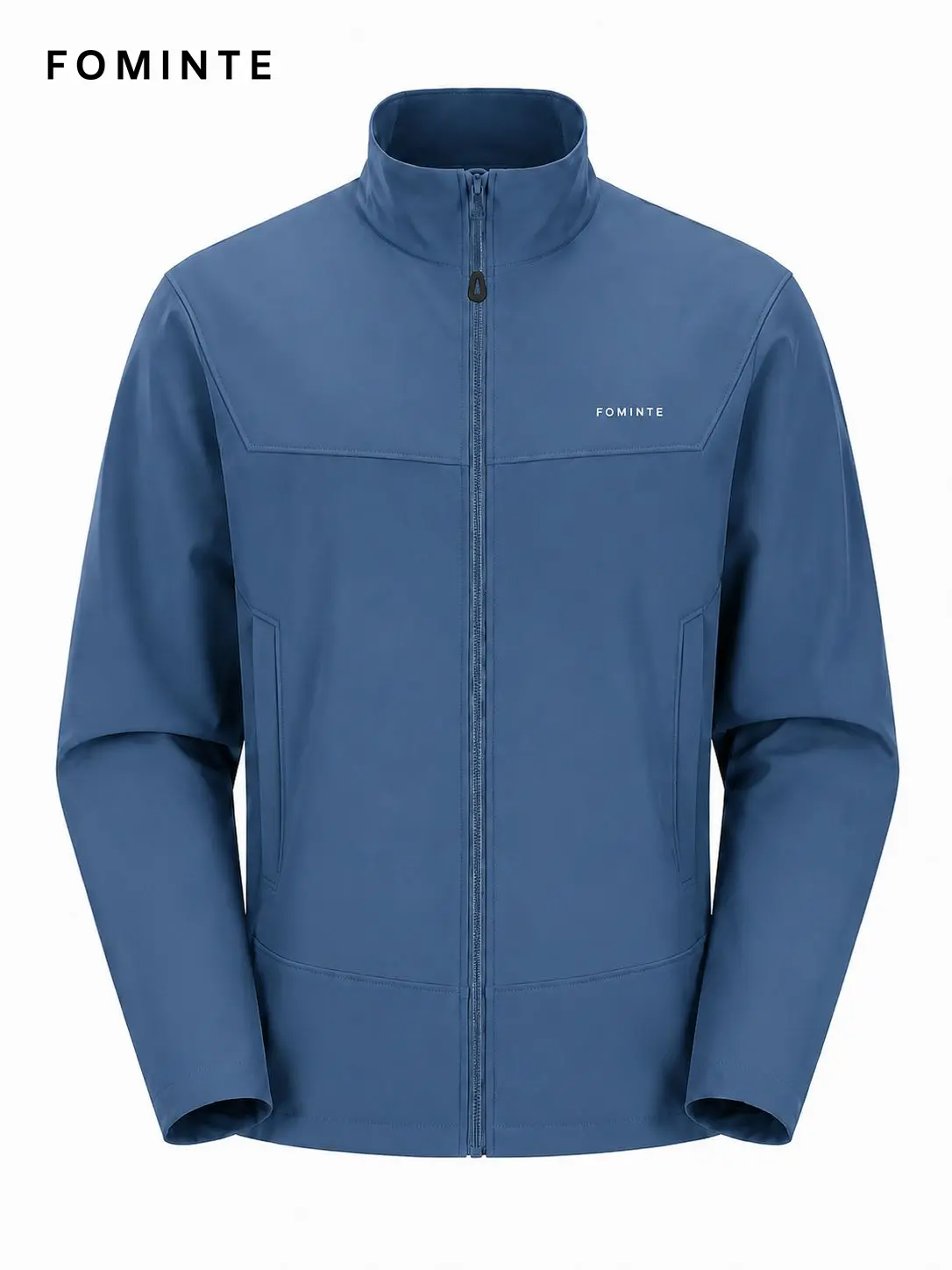 Men's Deep Cloud Blue Stand Collar Softshell Jacket