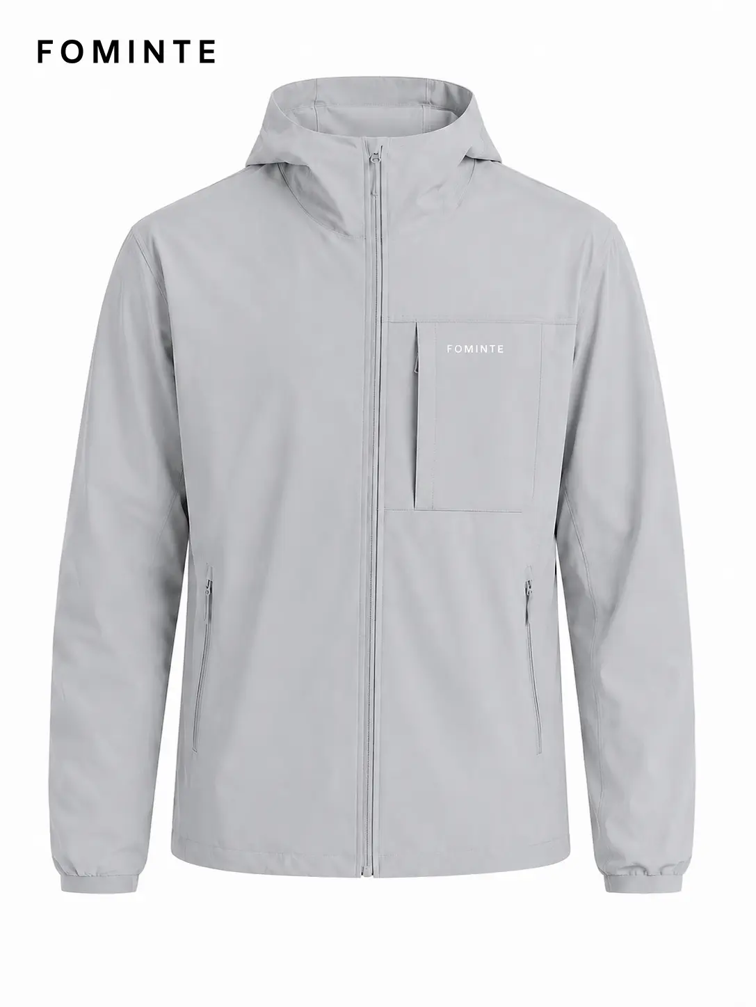 Men's Light Sage Green Minimal Hooded Softshell Jacket