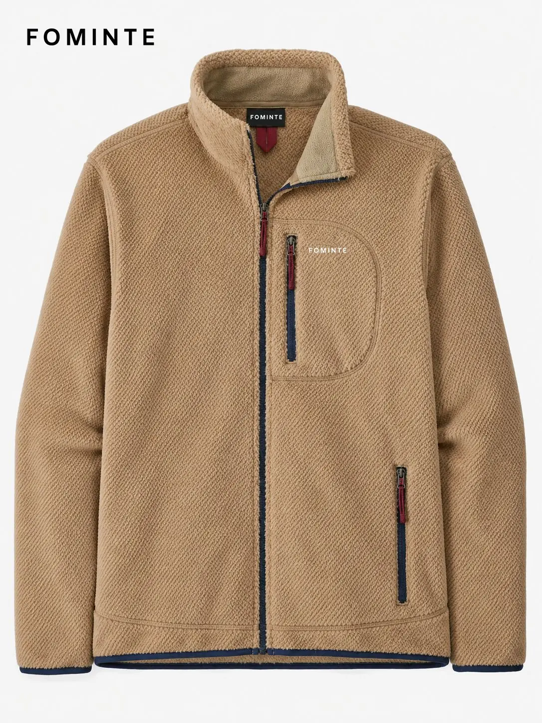 Men's Khaki Brown Contrast Panel Outdoor Softshell Jacket