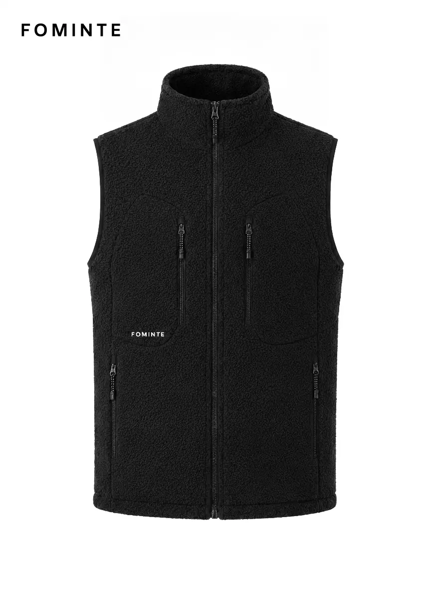 Men's Black Full-Zip Fleece Vest