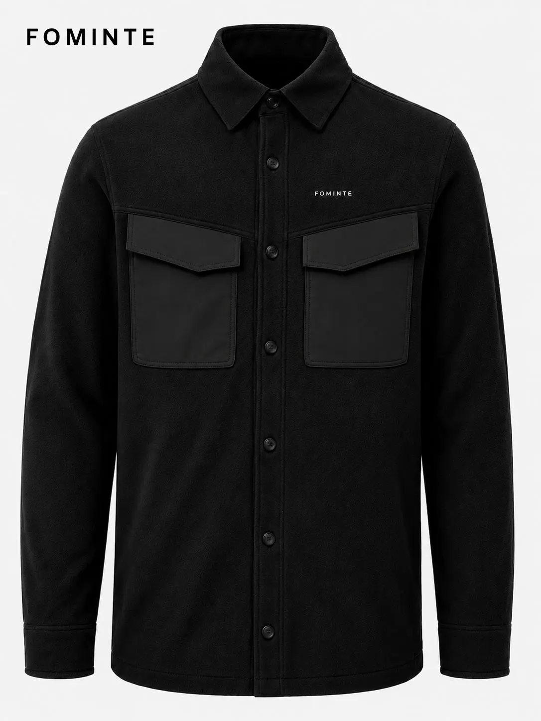 Men's Black Chest Pocket fleece Jacket