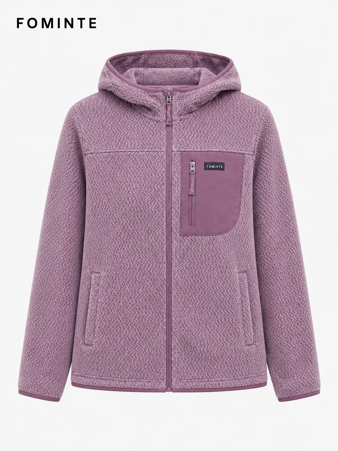 Women's Purple Hooded Full-Zip Fleece Jacket